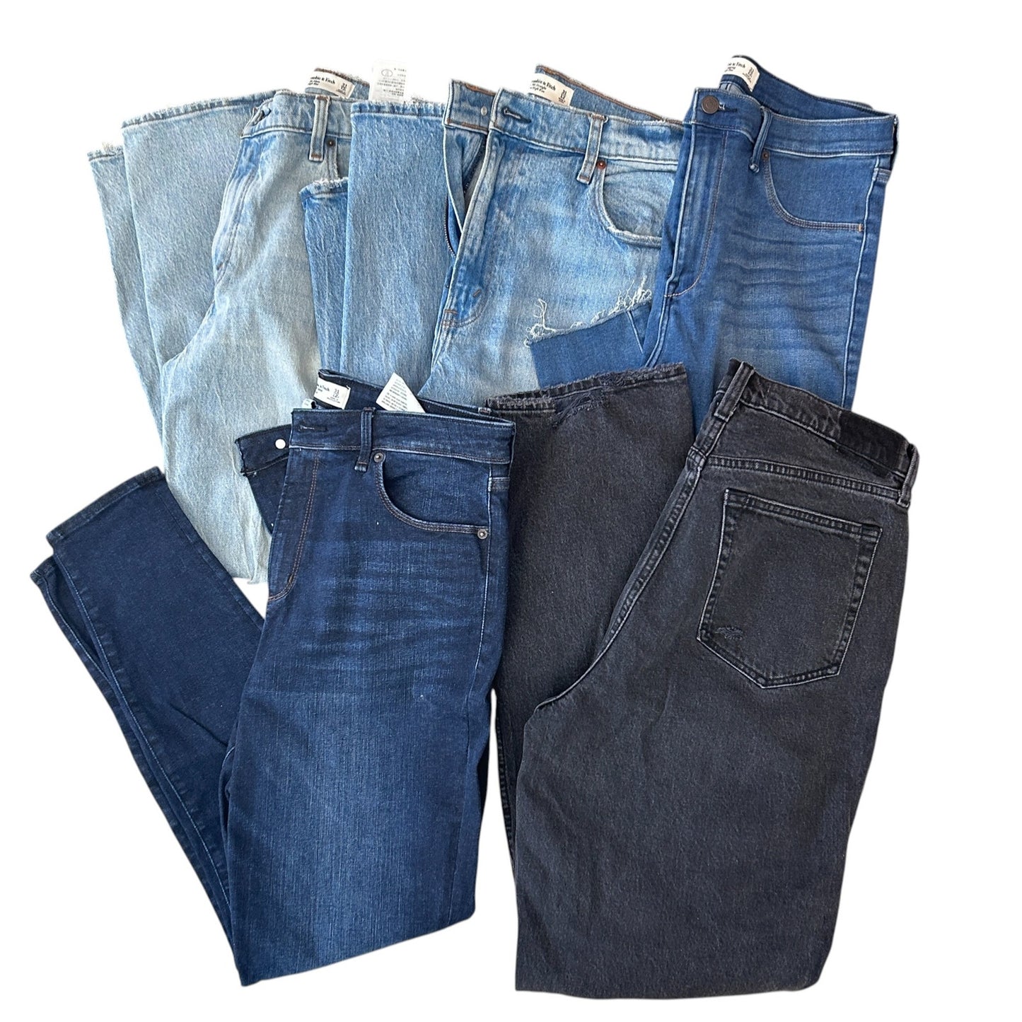 Abercrombie & Fitch LOT 5 Pair of High Rise Denim Jeans Womens Size 31 / 12