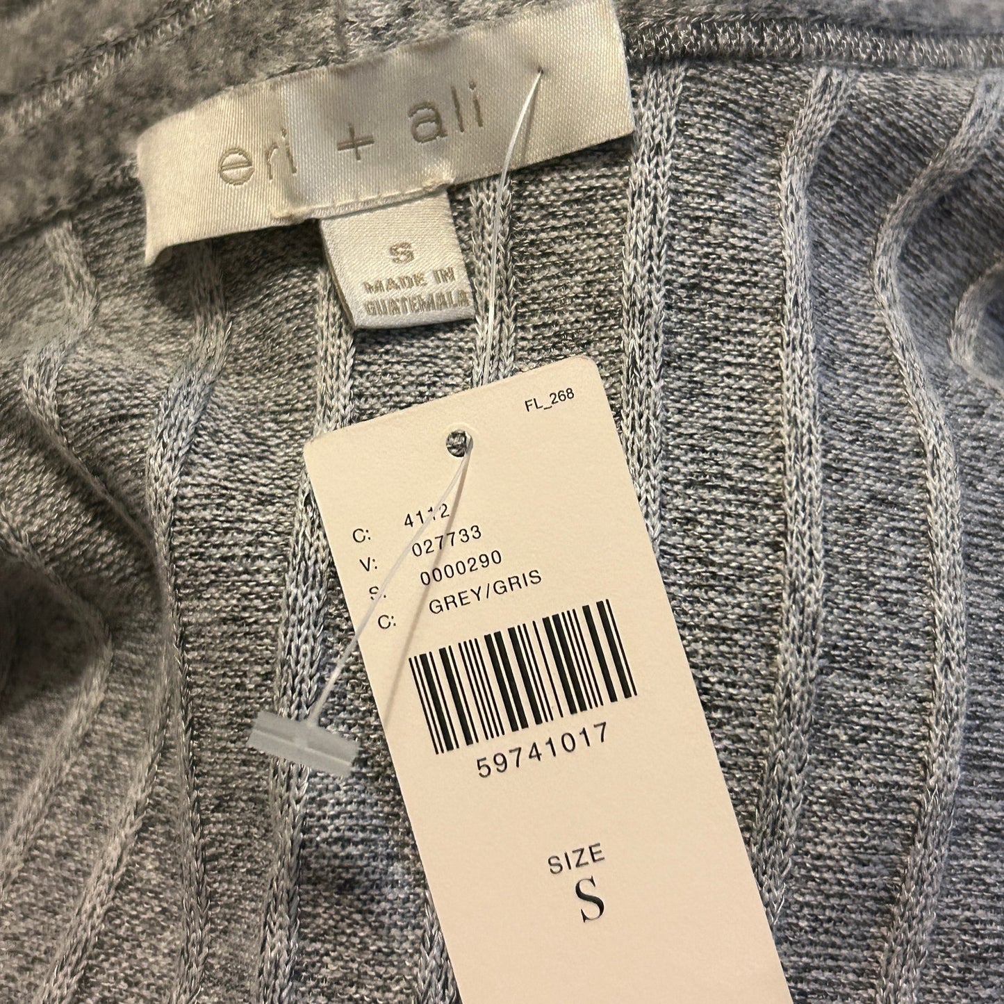 Anthropologie Eri + Ali Gray Ribbed Long Cardigan Sweater NEW Womens Size Small