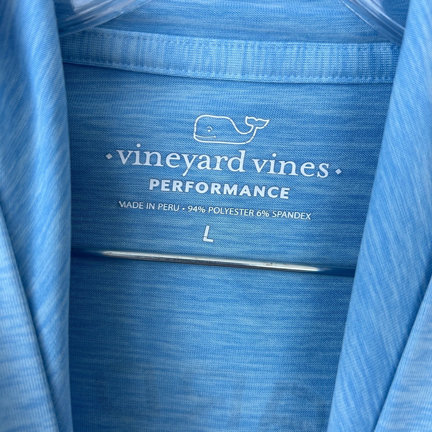 Vineyard Vines Performance Ocean Blue Long Sleeve Hooded Tee Mens Size Large