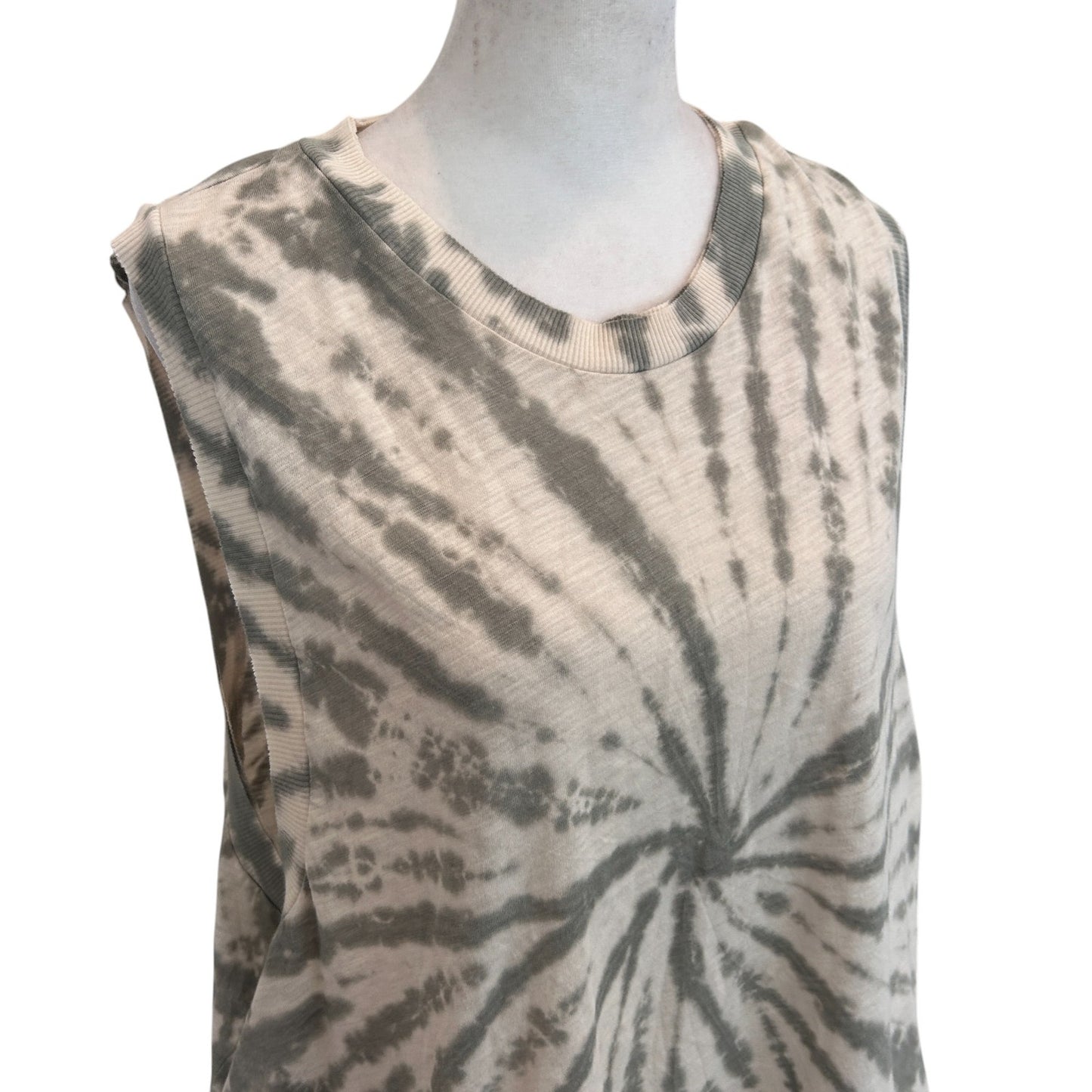 Free People FP Movement Green and Ivory Tie Dye Tank Top Womens Size Small NEW