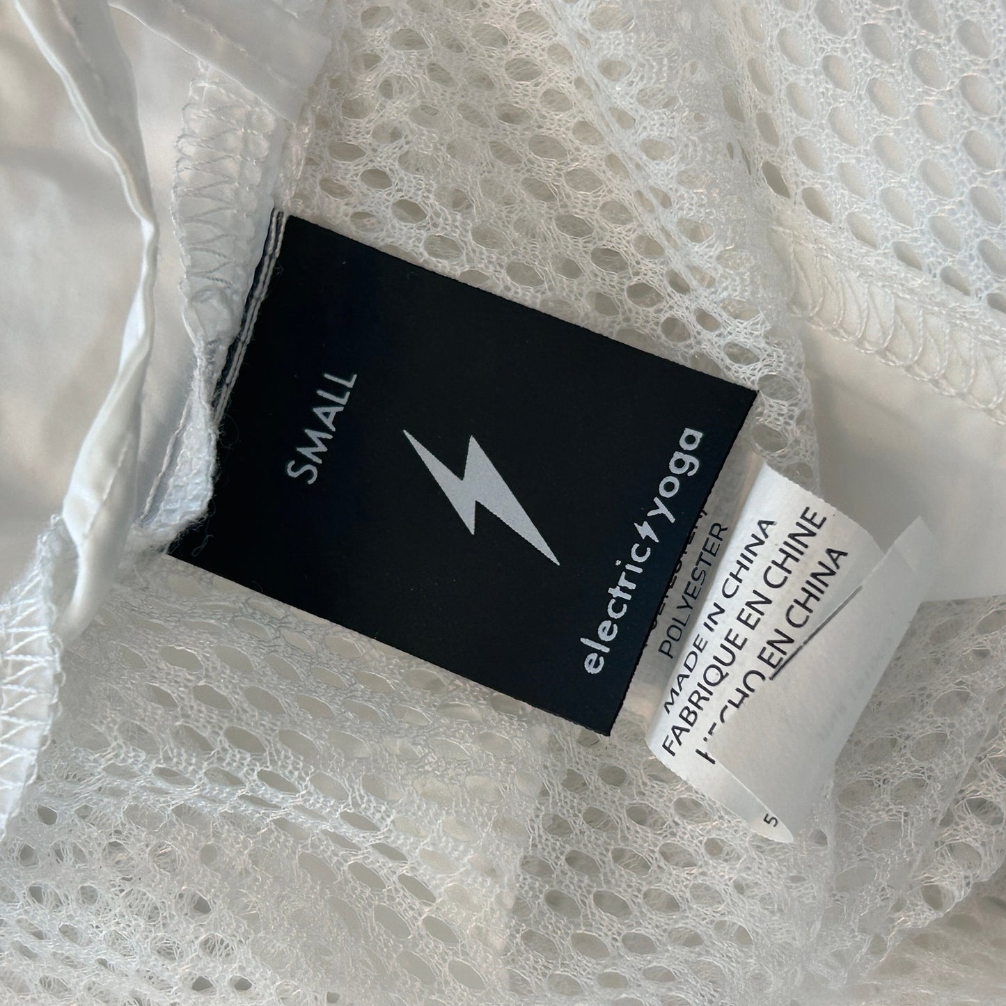 Electric Yoga White Mesh Full-Zip Jacket Womens Size Small