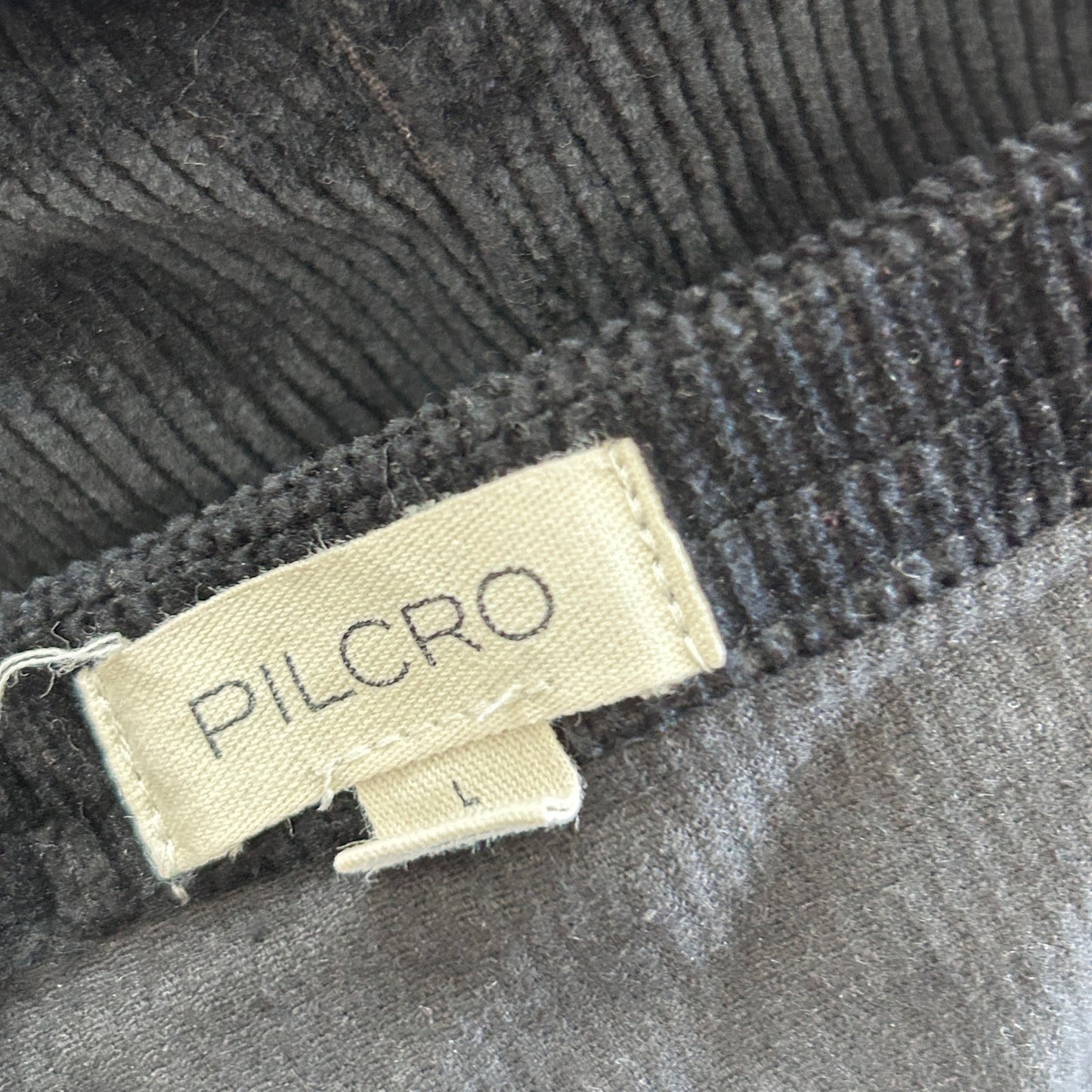 Anthropologie Pilcro Black Corduroy Mini Dress Puff Sleeve Womens Size Large