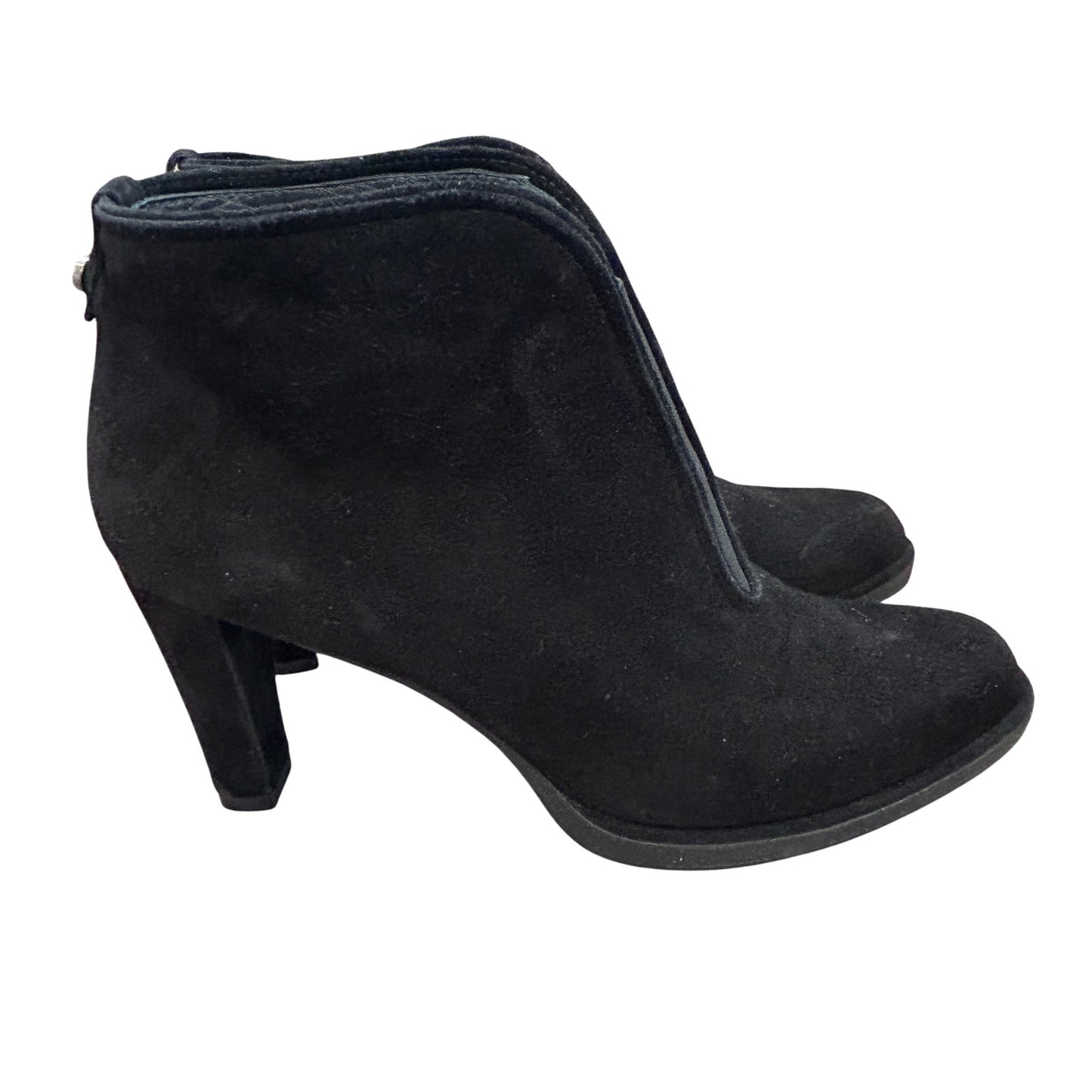 Stuart Weitzman Centrum Black Suede Heeled Ankle Boot Womens Size 7.5