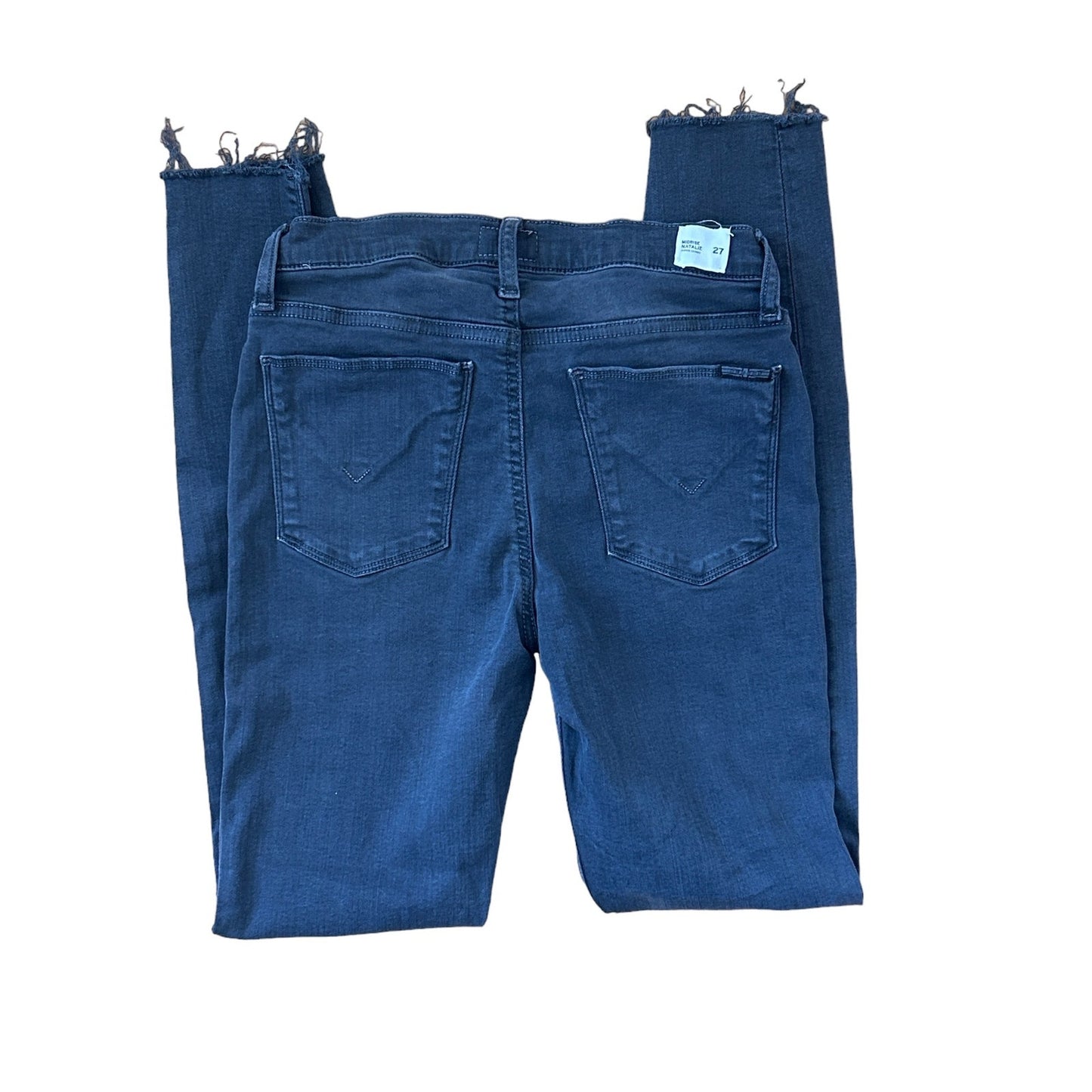 Hudson Black Midrise Natalie Super Skinny Ankle Jeans Raw Hem Womens Size 27