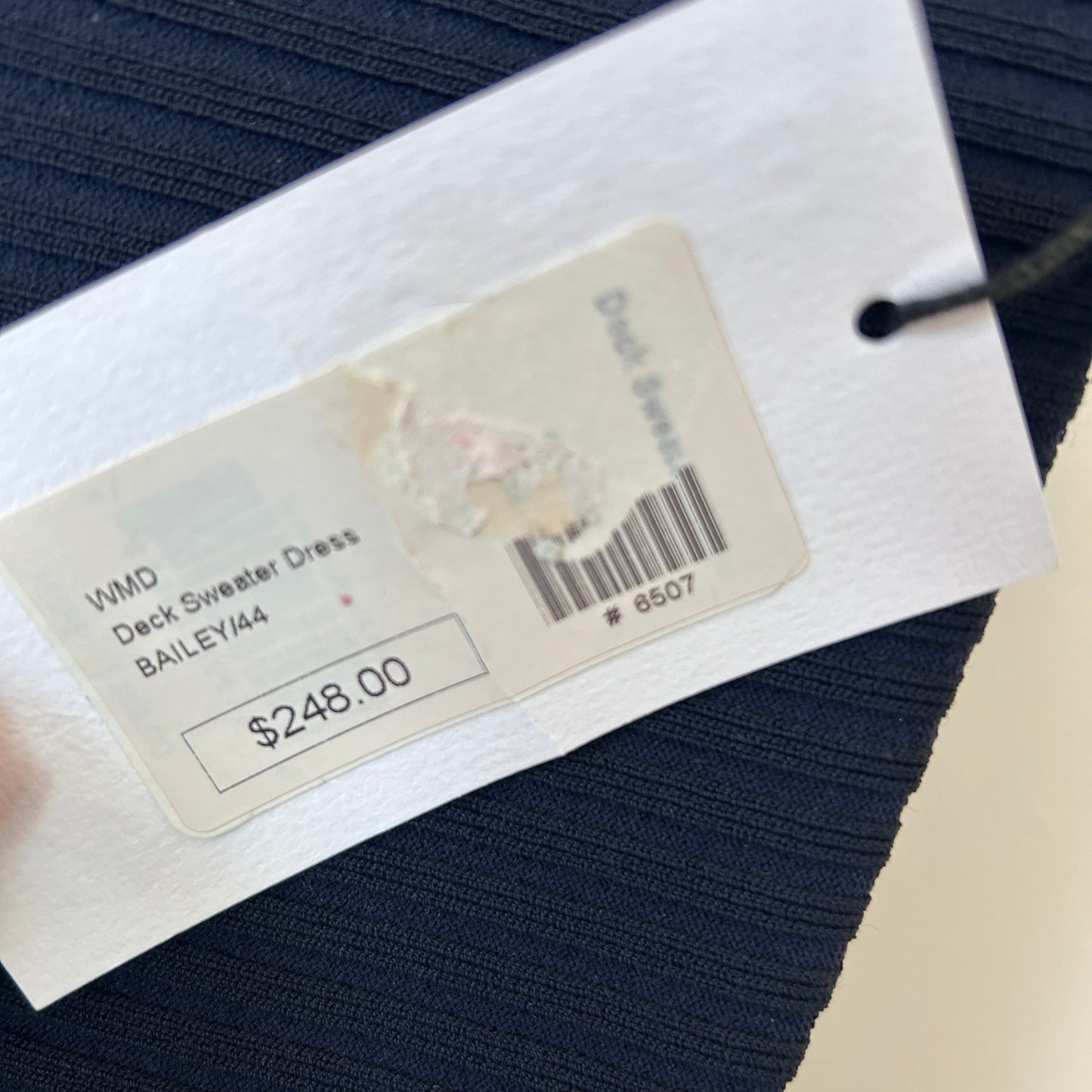 Bailey 44 NWT Navy Blue Deck Stretchy Ribbed Sweater Dress Womens Size Medium