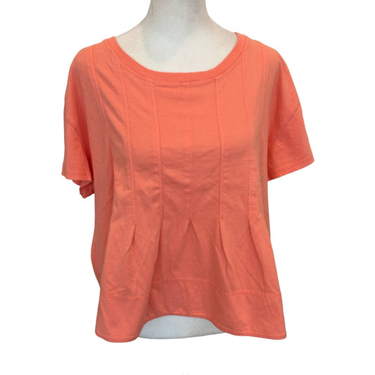 Pilcro Anthropologie Orange Short Sleeve Boxy Top Womens Size Medium Petite