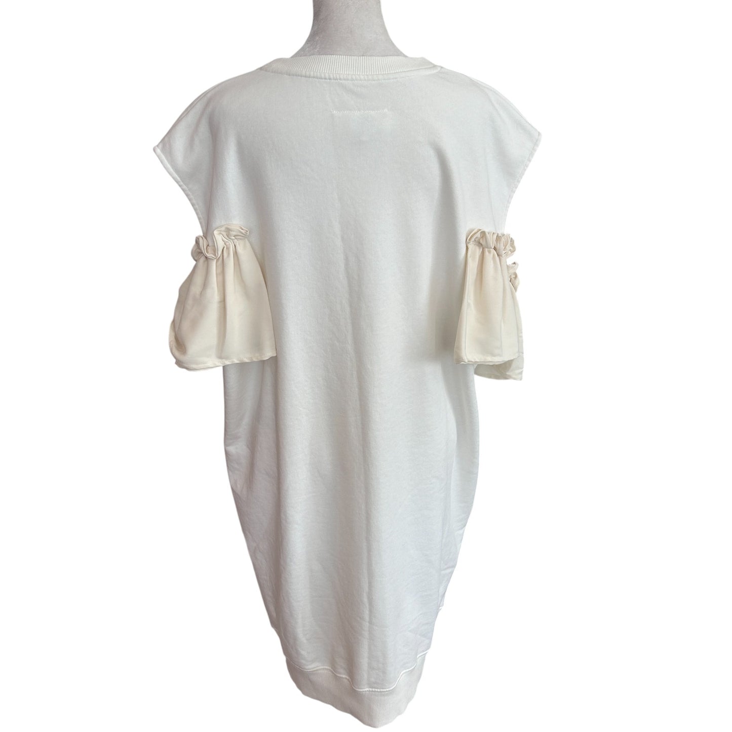 MM6 Maison Margiela Ivory Sleeveless Ruffle Sweatshirt Dress Womens Size Large