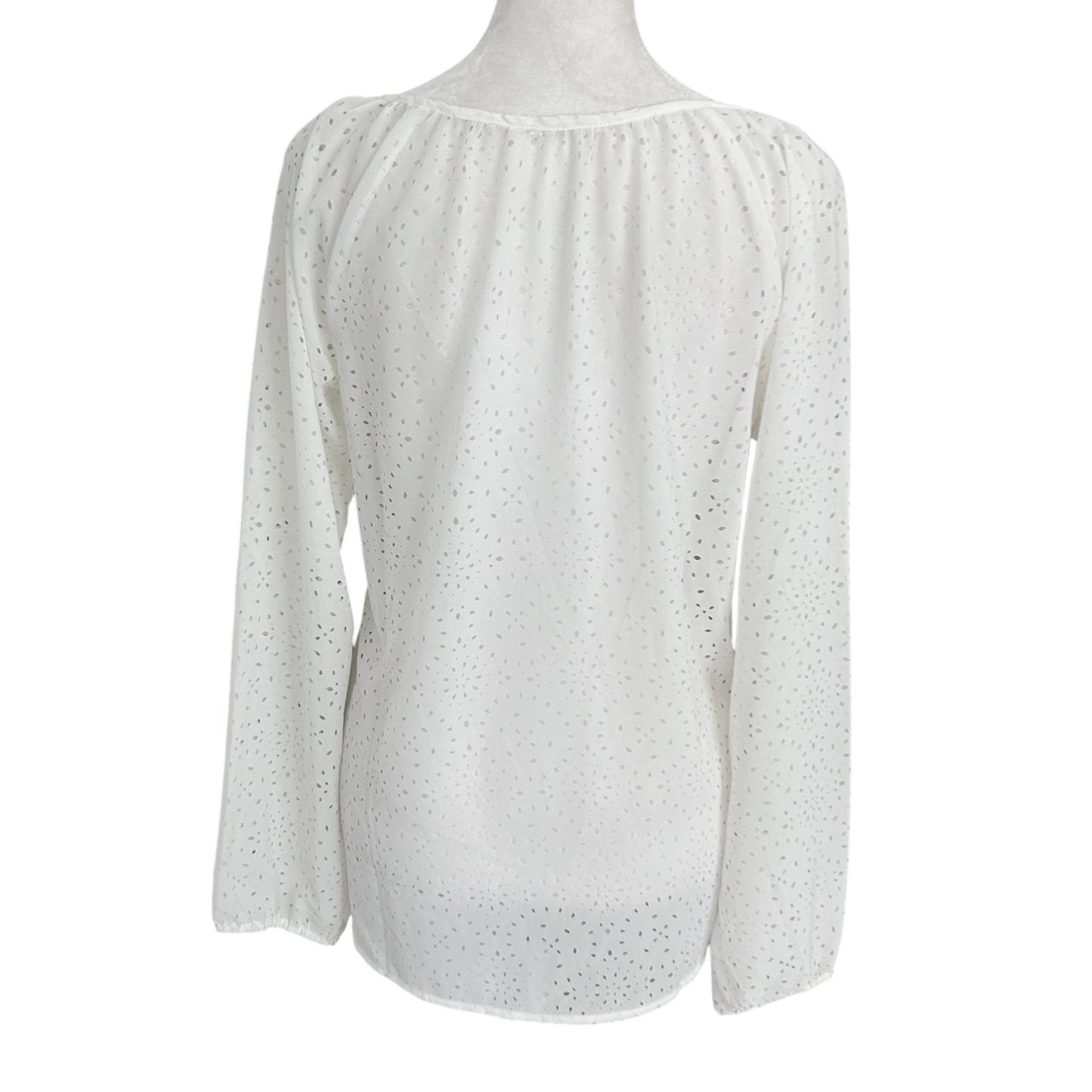 Dylan White Boho Cut-Out Blouse Top Womens Size Small