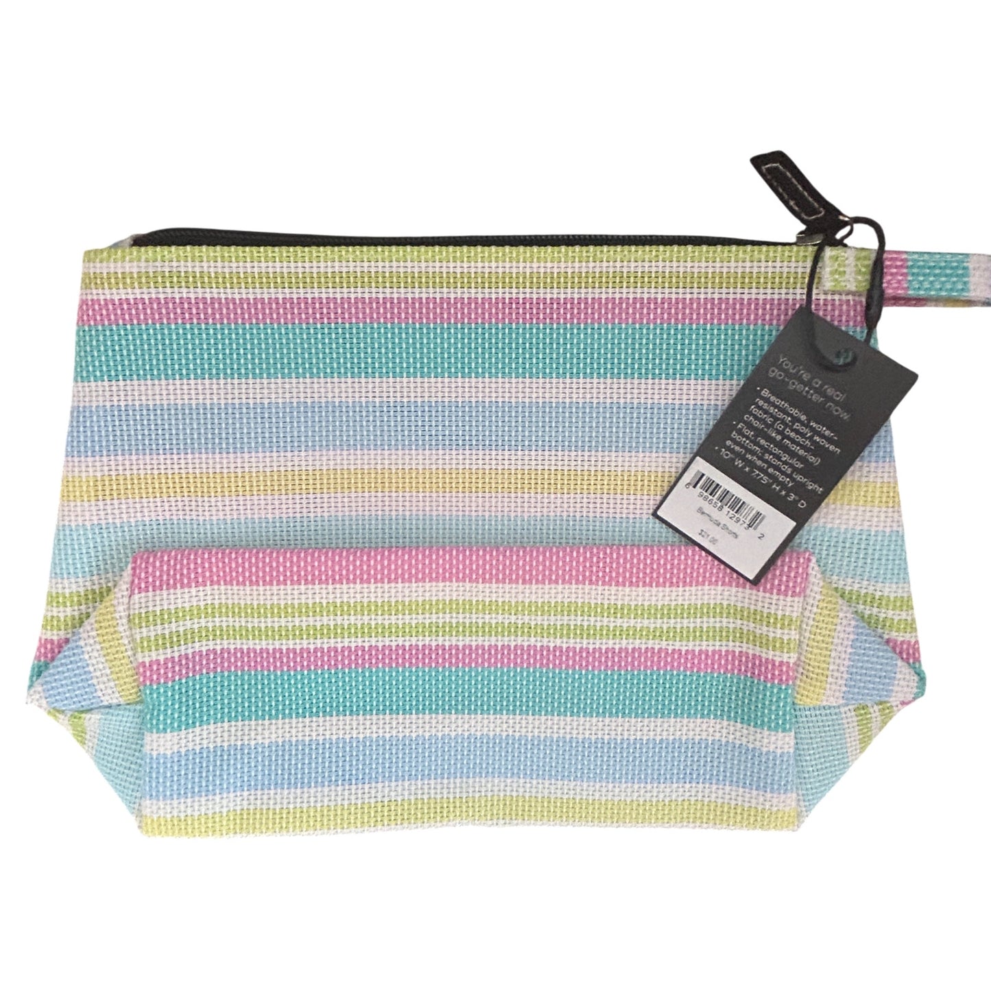 SCOUT Bags Go Getter Pastel Stripes Bermuda Shorts Zippered Pouch Clutch NEW