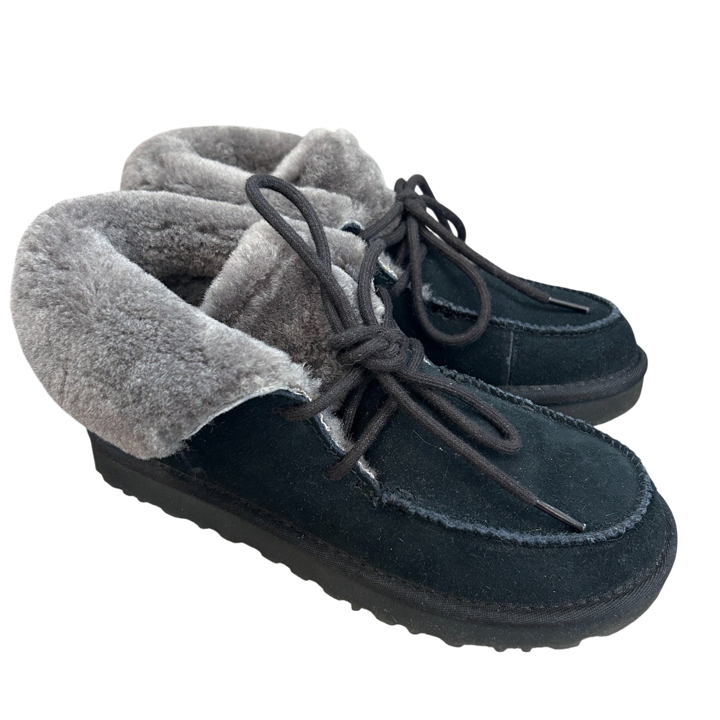 UGG Diara Black Suede Wool Ankle Moccasin Boot Womens Size 7 NEW