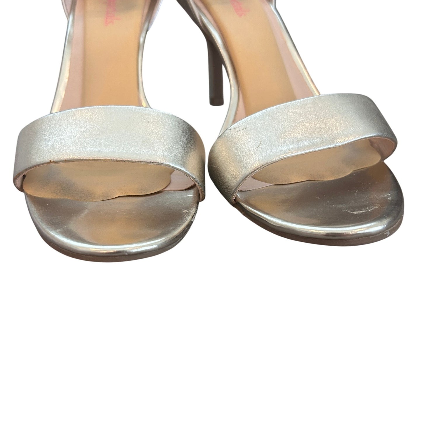 BP Luminate Gold Strappy Slingback Heel Ankle Strap Womens Size 8