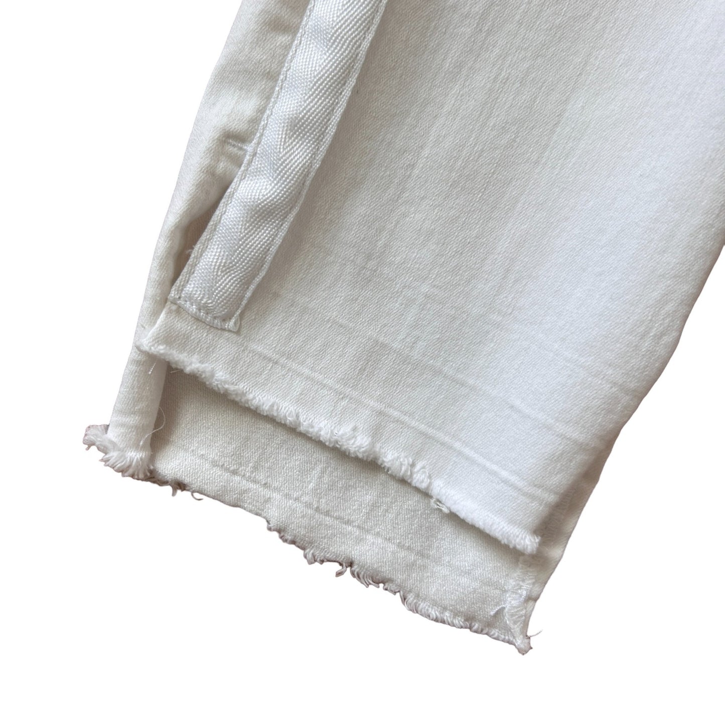 Robell Jeans Modell Elena 09 White Blue Side Stripe Raw Hem Skinny Womens Size 6