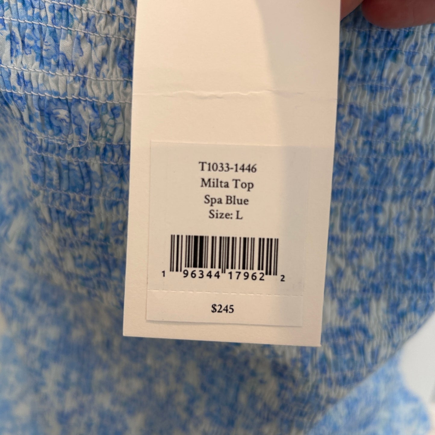Love Shack Fancy NEW Spa Blue Milta Ruffled Top Womens Size Large