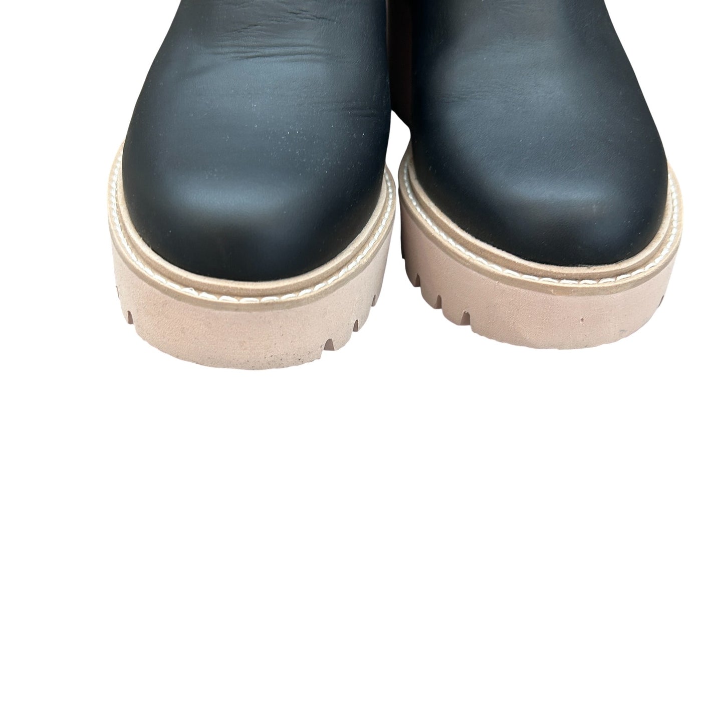 Dolce Vita Black Leather Chelsea Lug Sole Boot Womens Size 8