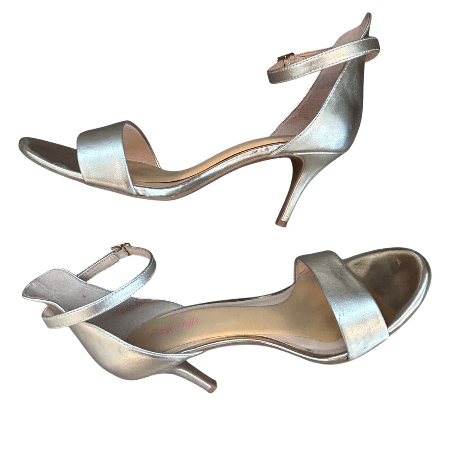 BP Luminate Gold Strappy Slingback Heel Ankle Strap Womens Size 8