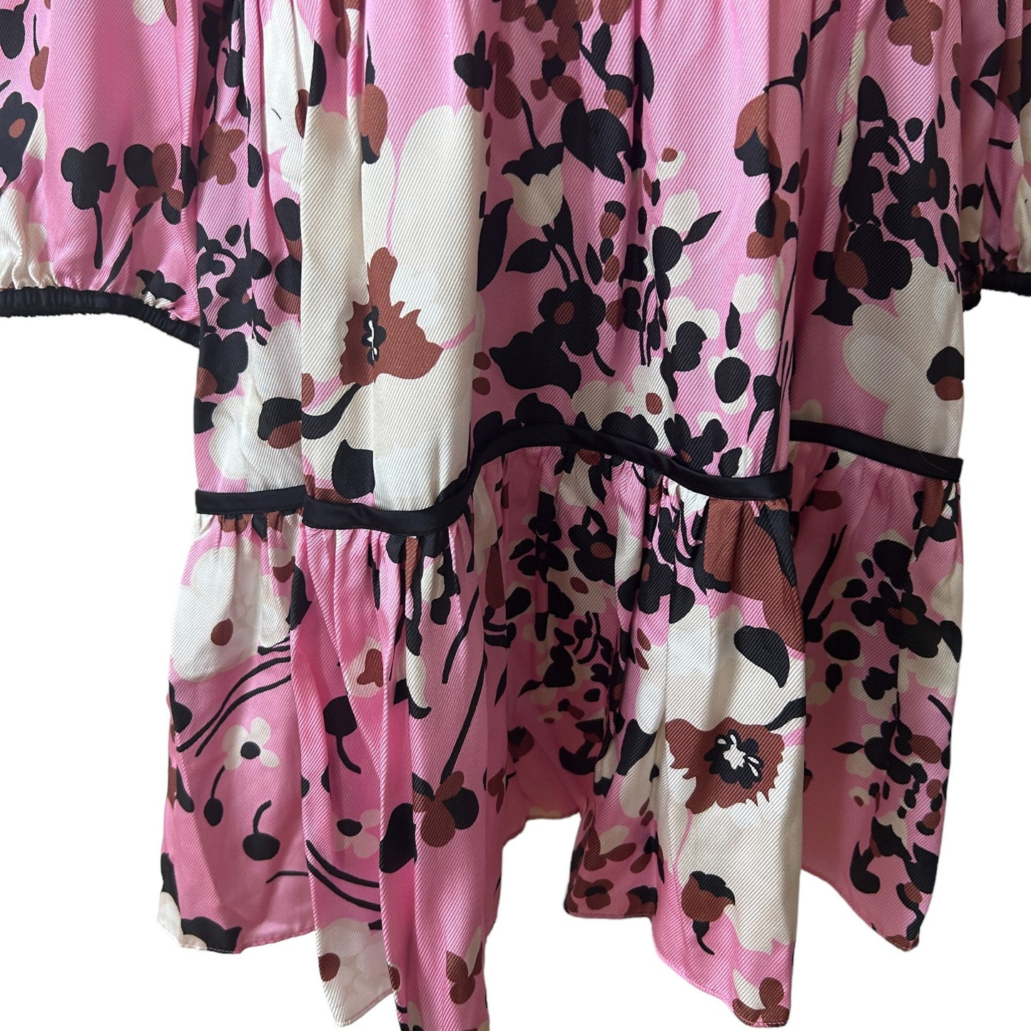 Veronica Beard Hawken Silk Tiered Ruffle Floral Mini Dress Pink Women’s Size 4