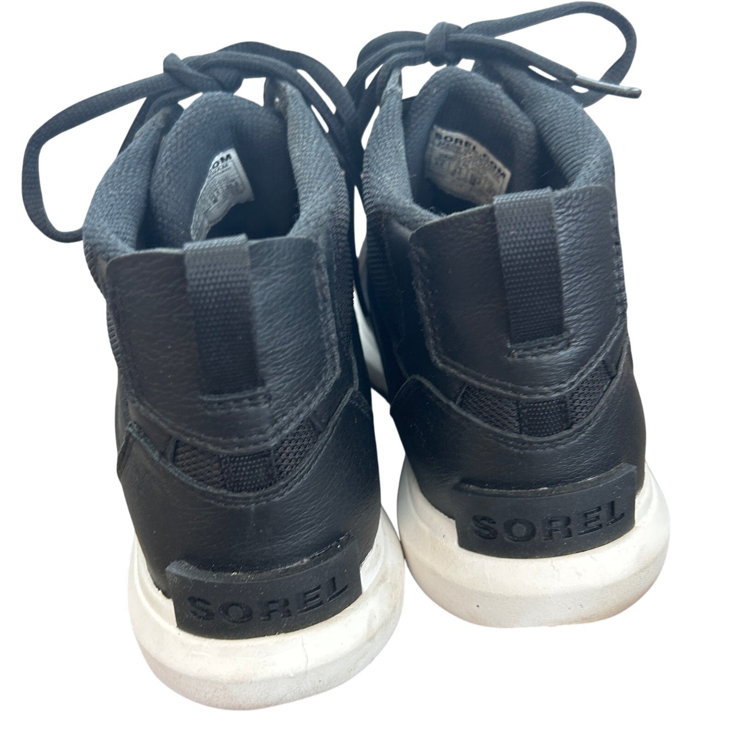 Sorel Explorer II Waterproof Mid Sneaker Black and White Womens Size 8.5