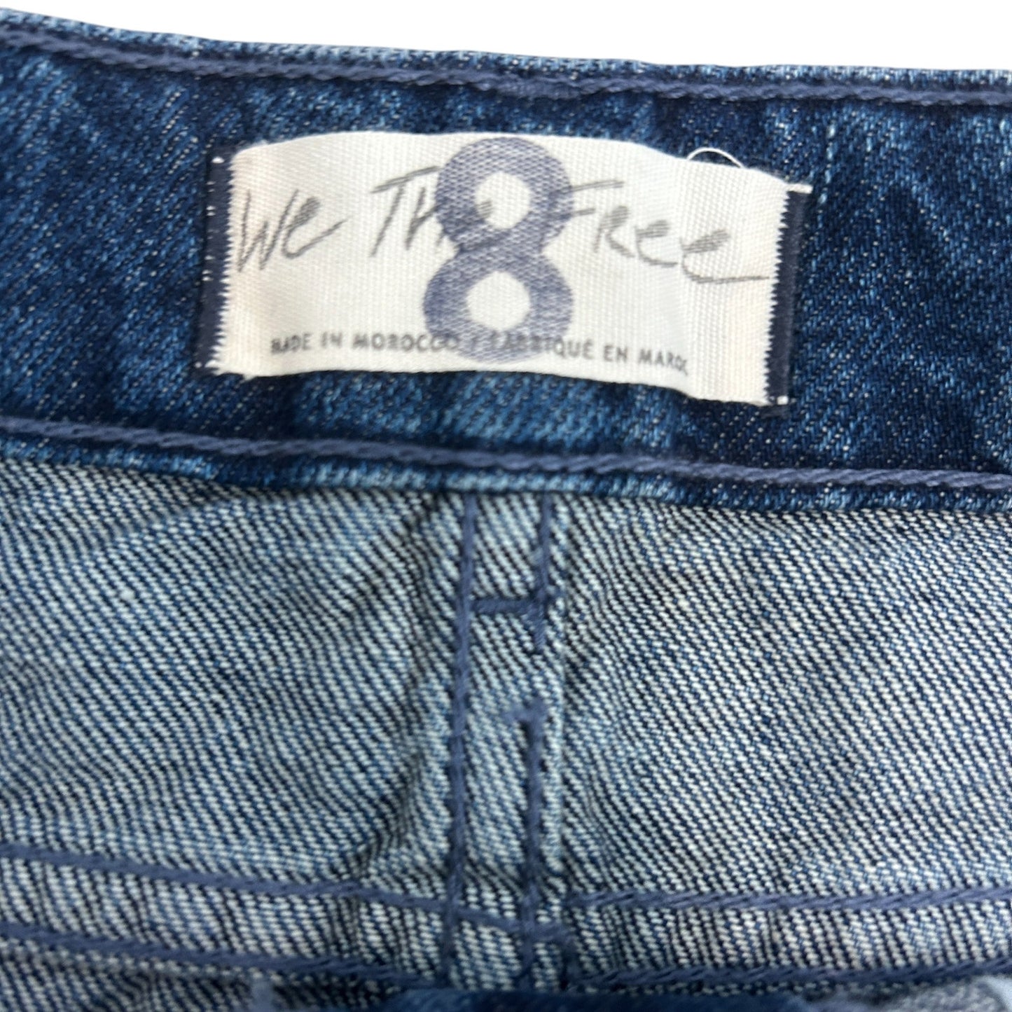 We The Free Dark Wash Raw Hem Denim Mini Skirt Womens Size 8