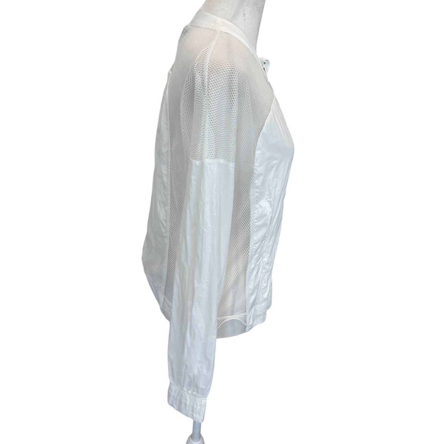 Electric Yoga White Mesh Full-Zip Jacket Womens Size Small