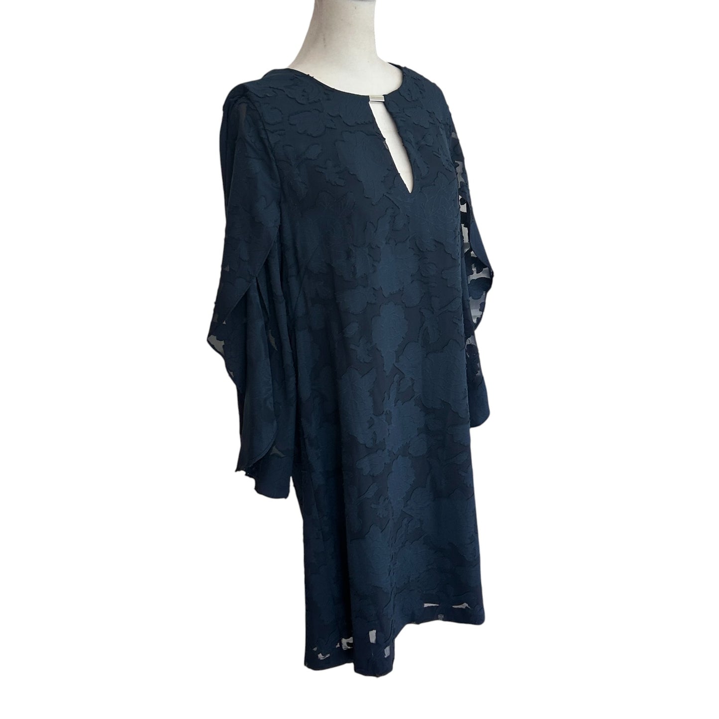 Kensie Dresses Navy Blue Lacy Floral Classic Shift Dress Womens Size 10