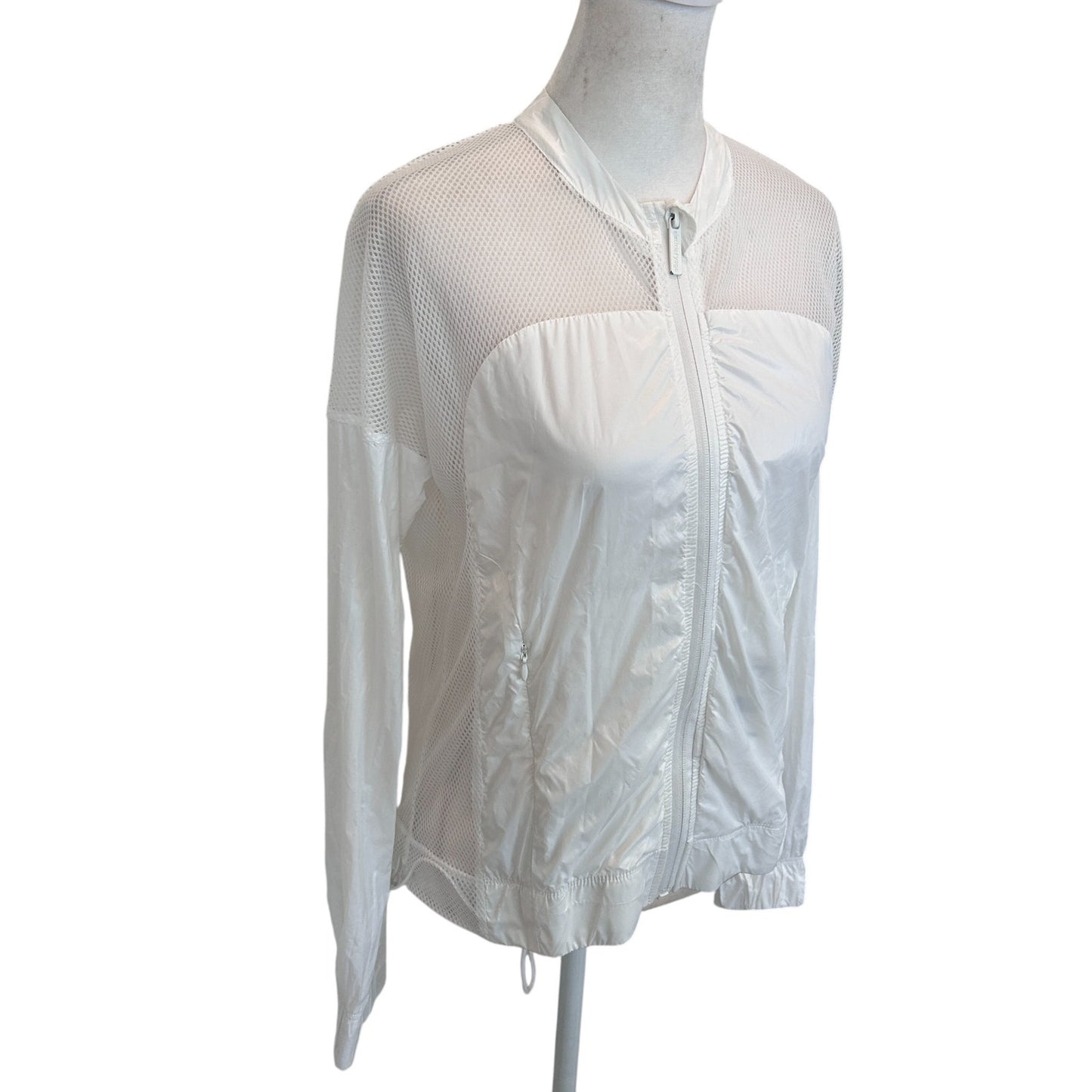 Electric Yoga White Mesh Full-Zip Jacket Womens Size Small