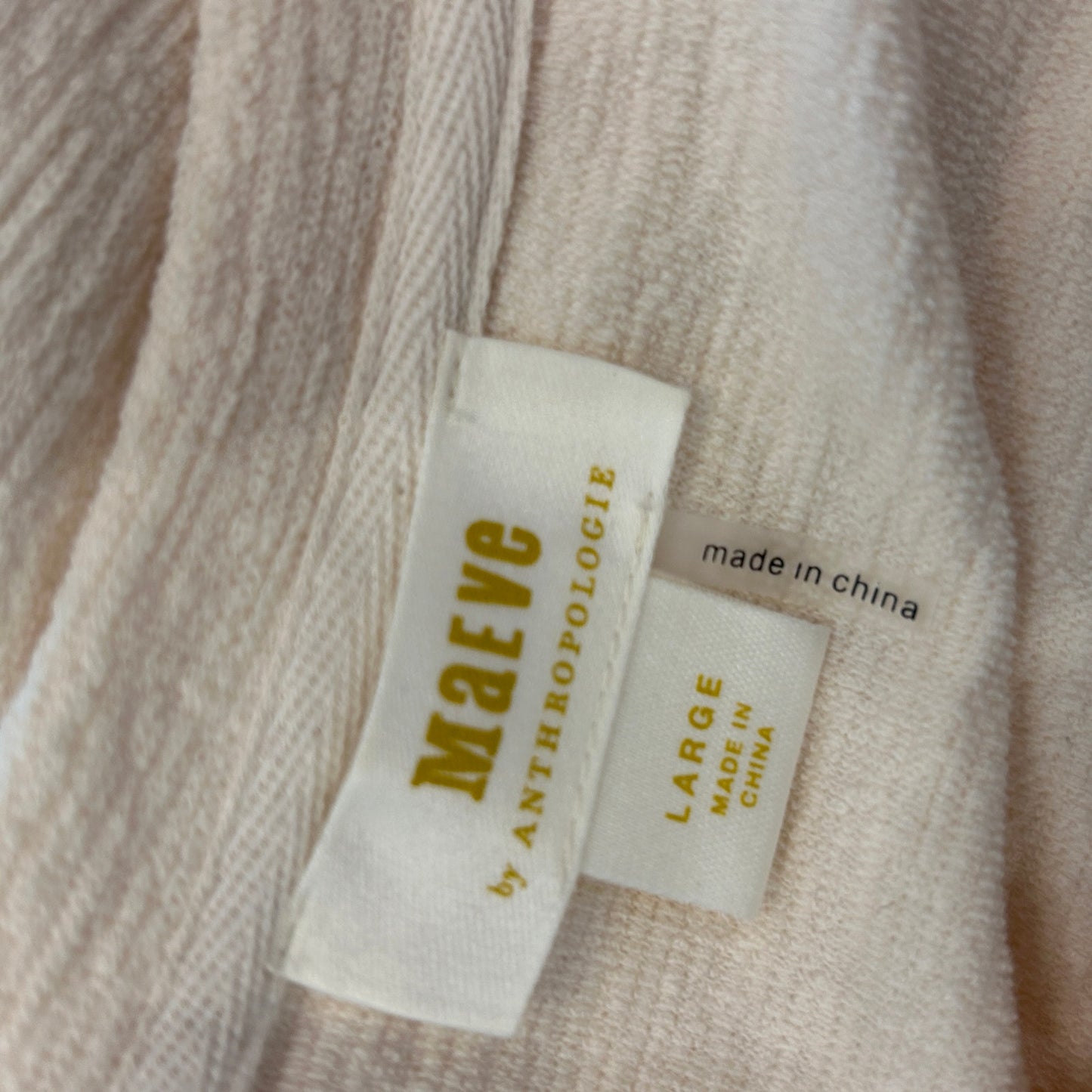 Maeve Anthropologie Ivory and Pink Tulle Puff Short Sleeve Top Womens Size Large