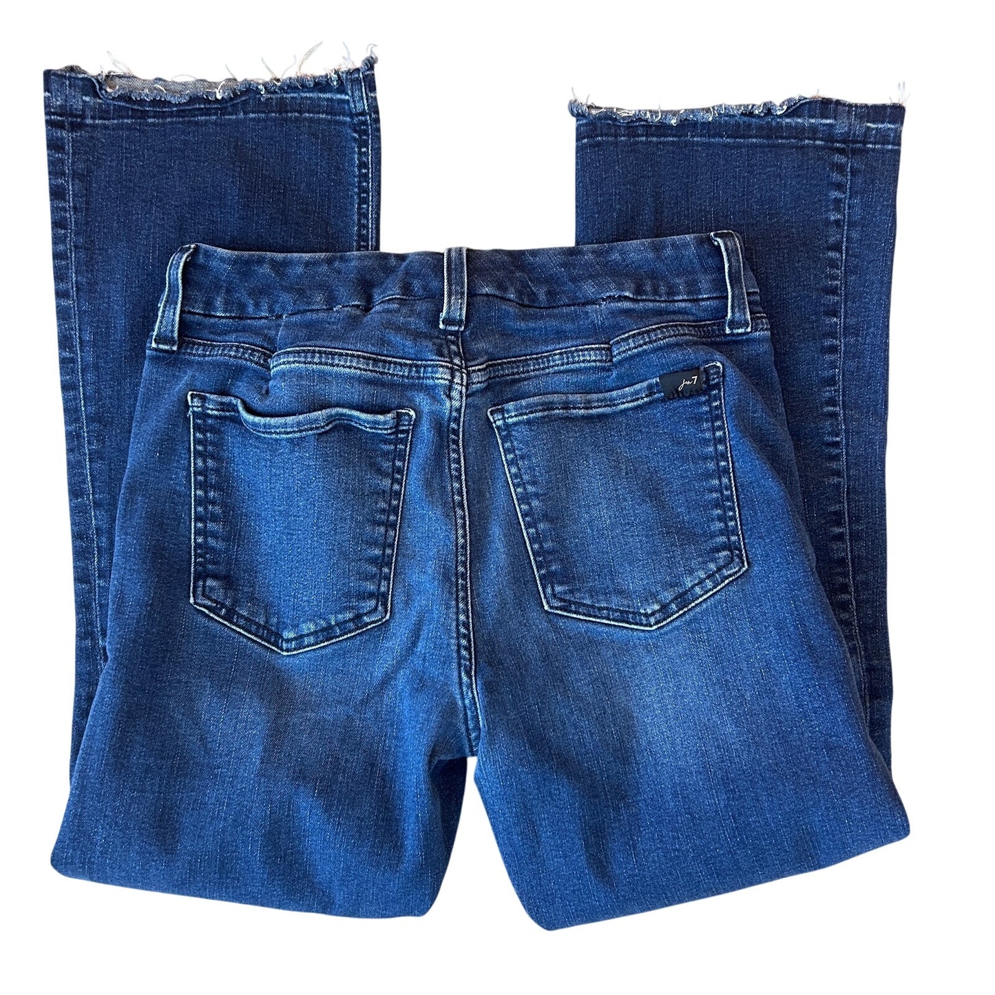 Jen 7 by 7 For All Mankind Cropped Kick Raw Hem Jeans Womens Size 6