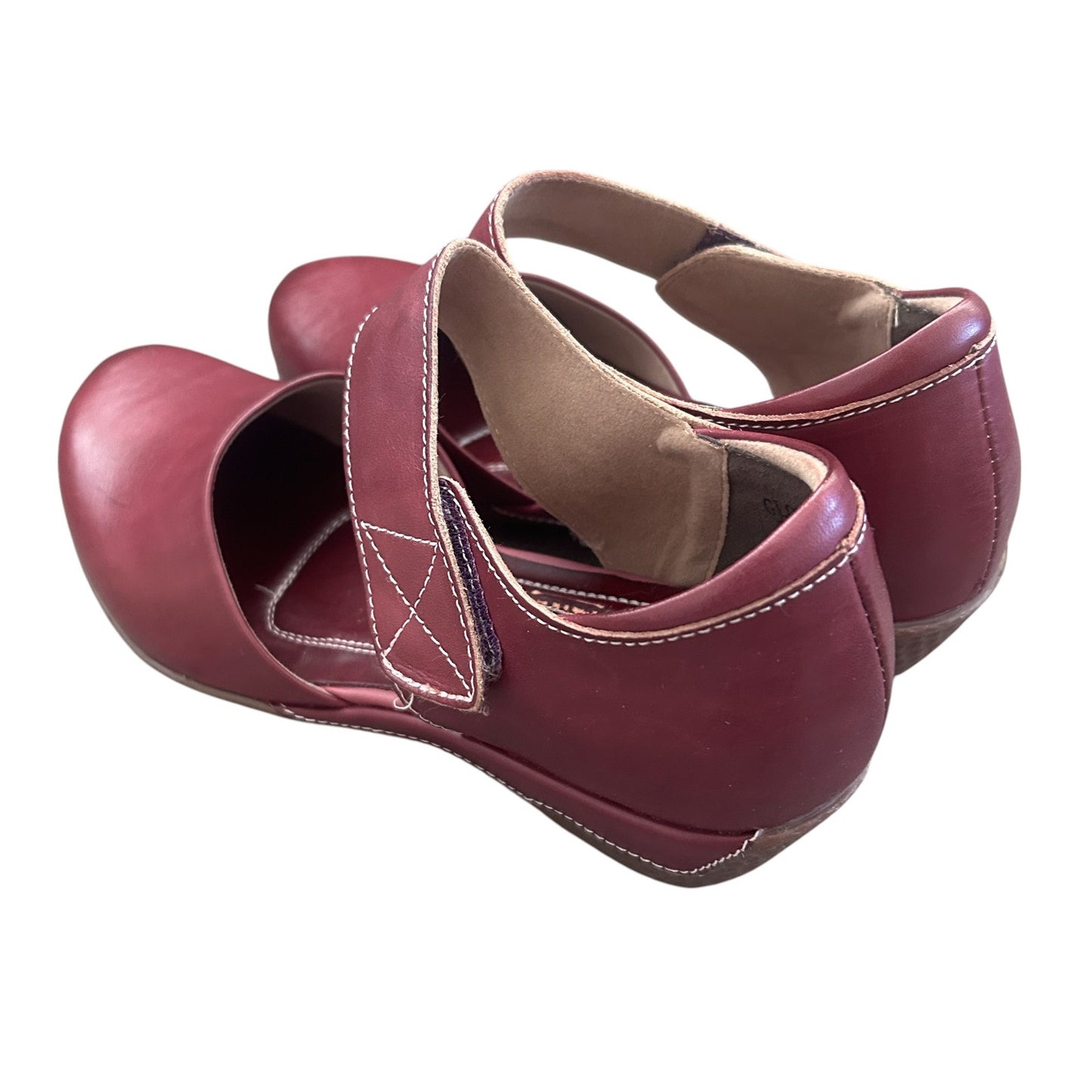 L'Artiste Spring Step Mary Jane Gloss Shoes Wine Purple Womens Size 38 / 7.5 NEW