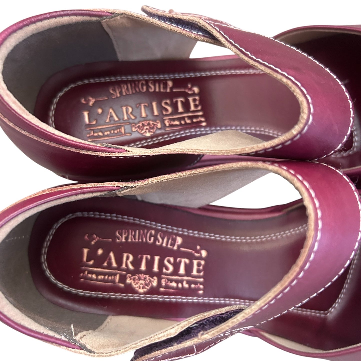L'Artiste Spring Step Mary Jane Gloss Shoes Wine Purple Womens Size 38 / 7.5 NEW