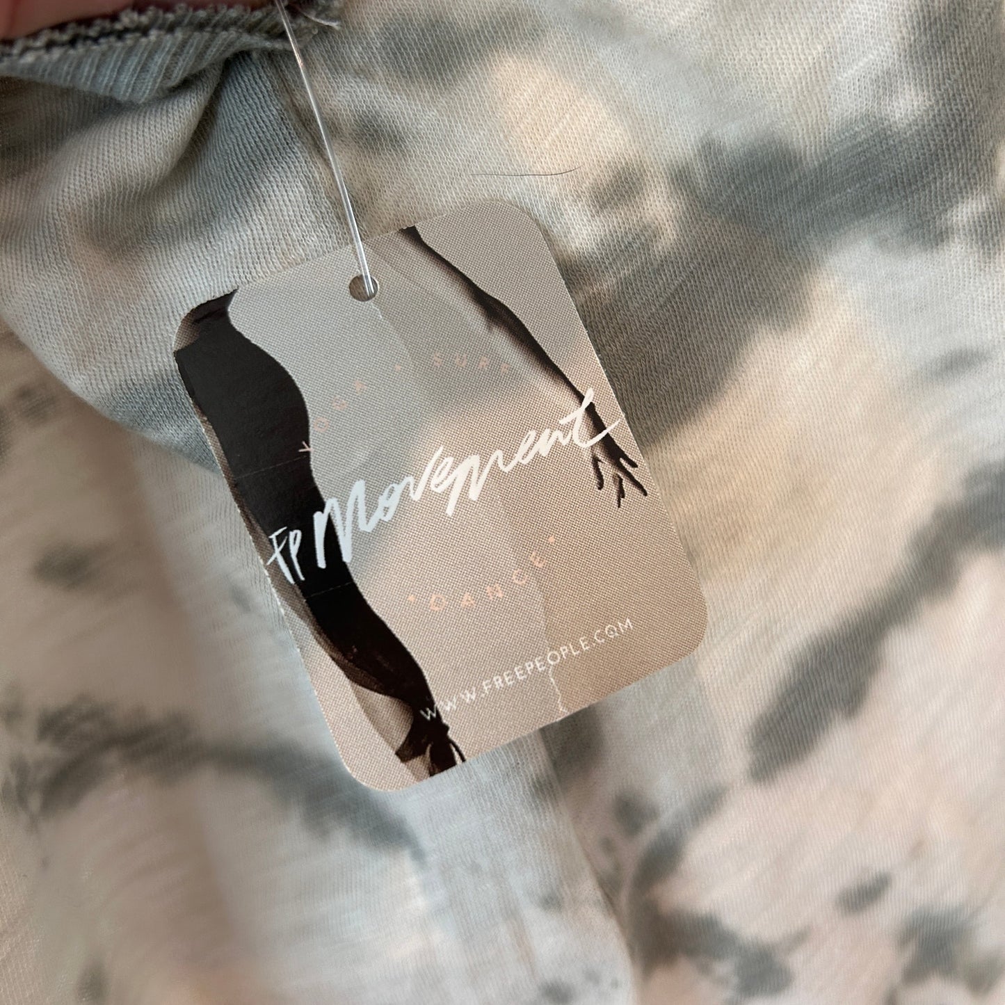 Free People FP Movement Green and Ivory Tie Dye Tank Top Womens Size Small NEW