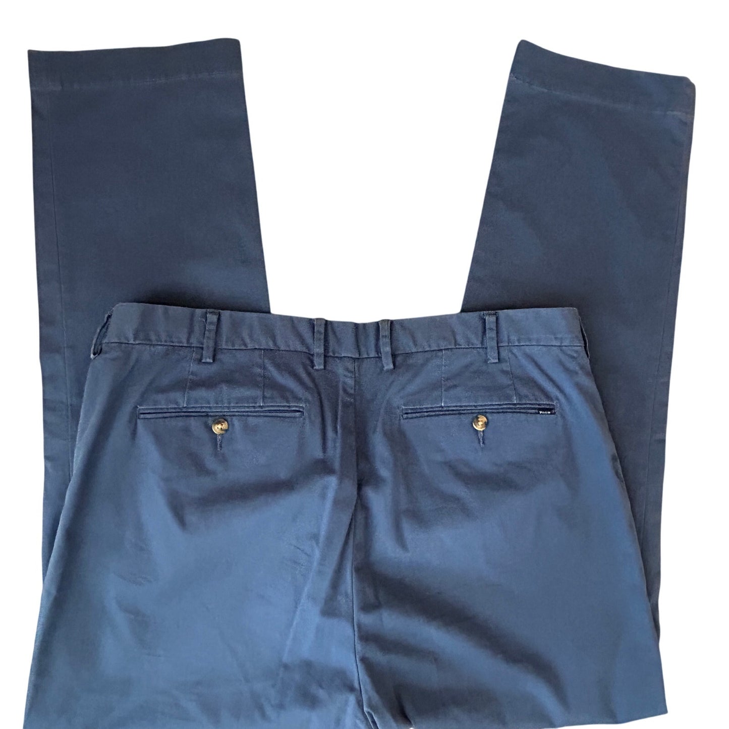 Polo Ralph Lauren Navy Blue Stretch Classic Fit Chino Pants Mens Size 38 x 32