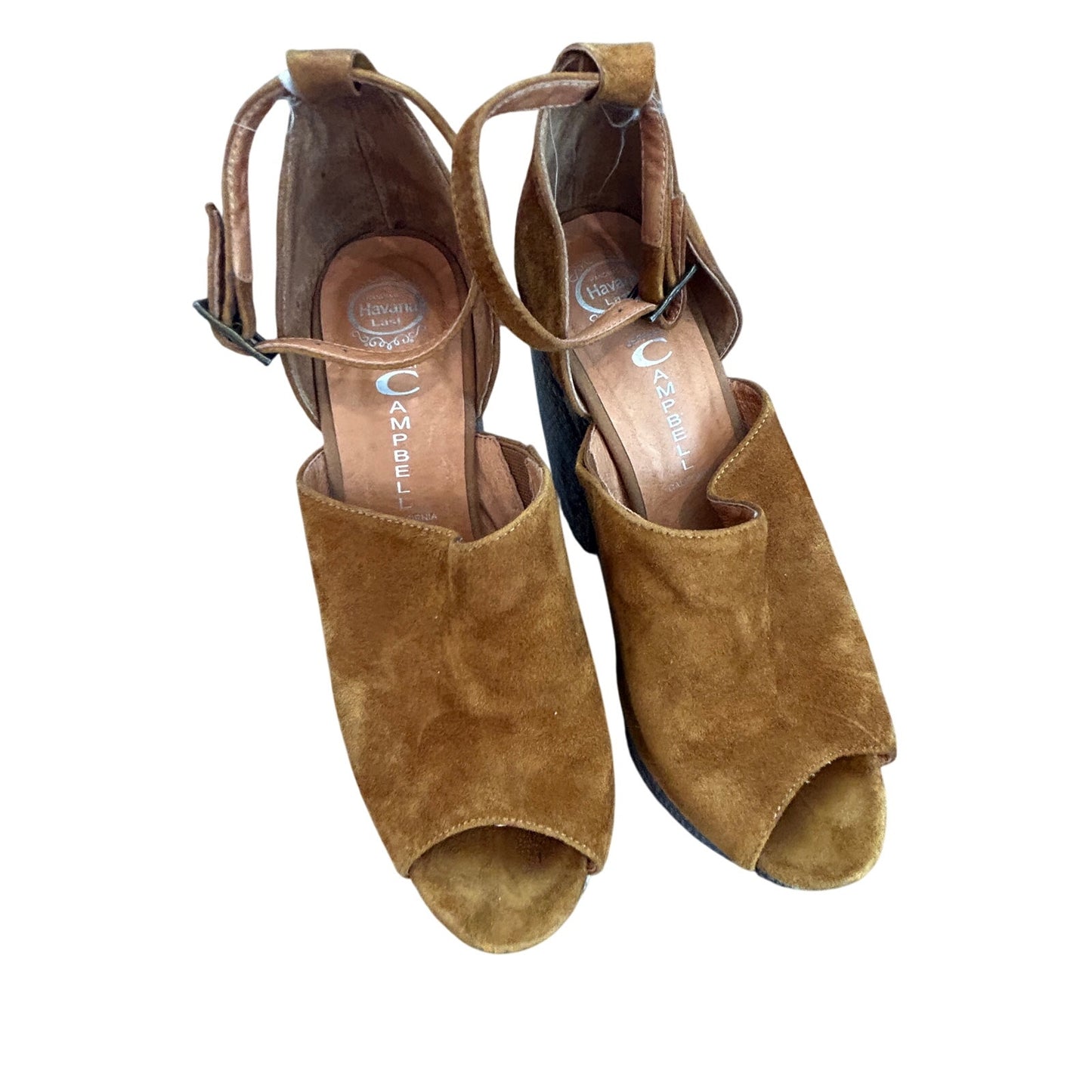 Jeffrey Campbell Studio Tan Open Toe Platform Heel Snakeskin Womens Size 8.5