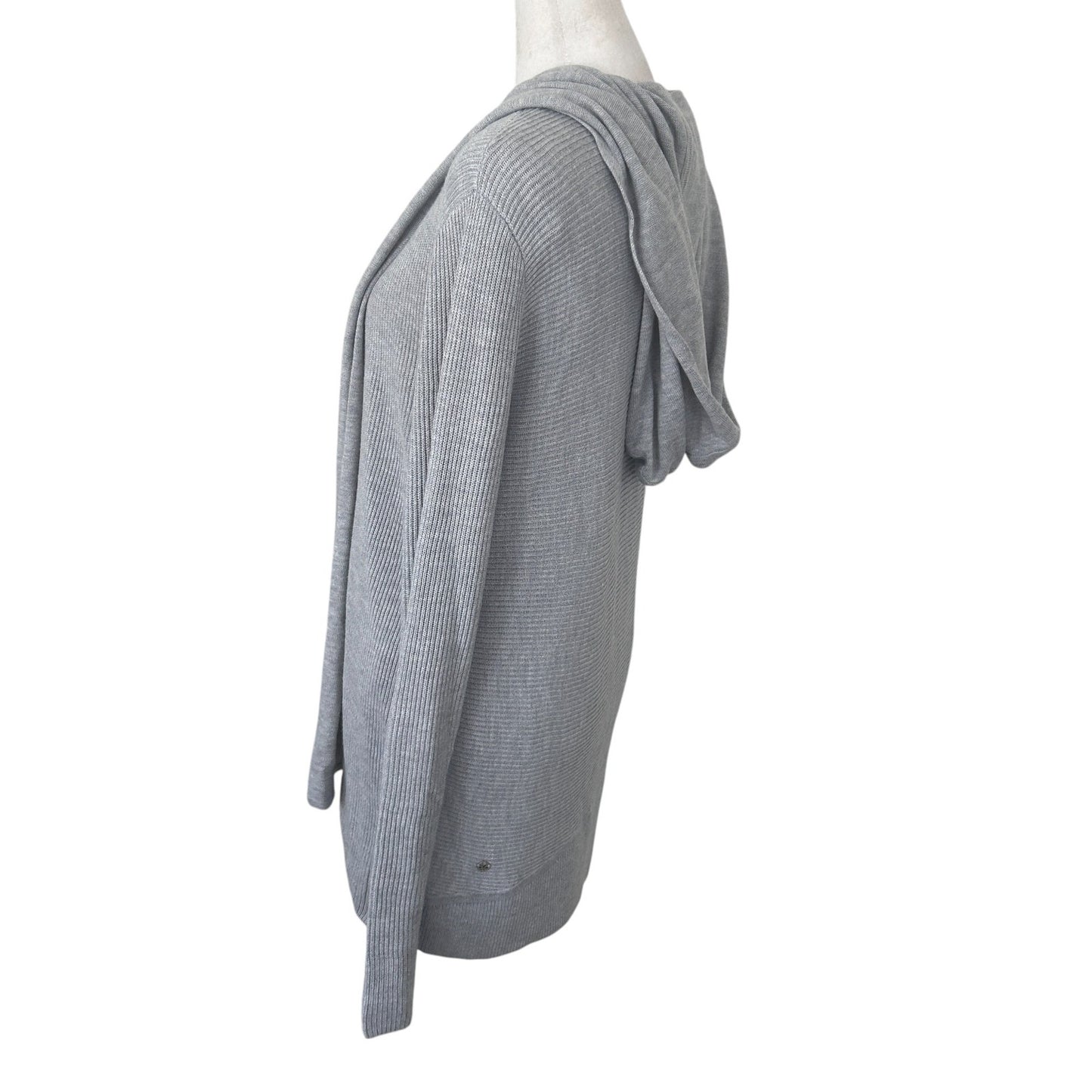 Lululemon Gray Cashmere Blend Hooded Ribbed Cardigan Sweater Womens Size 4