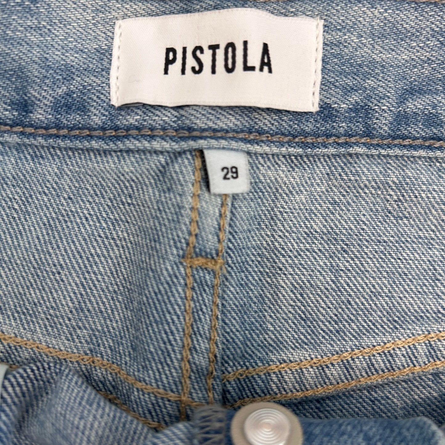 Pistola Light Wash Cut-Off Denim Shorts Button Fly Womens Size 29