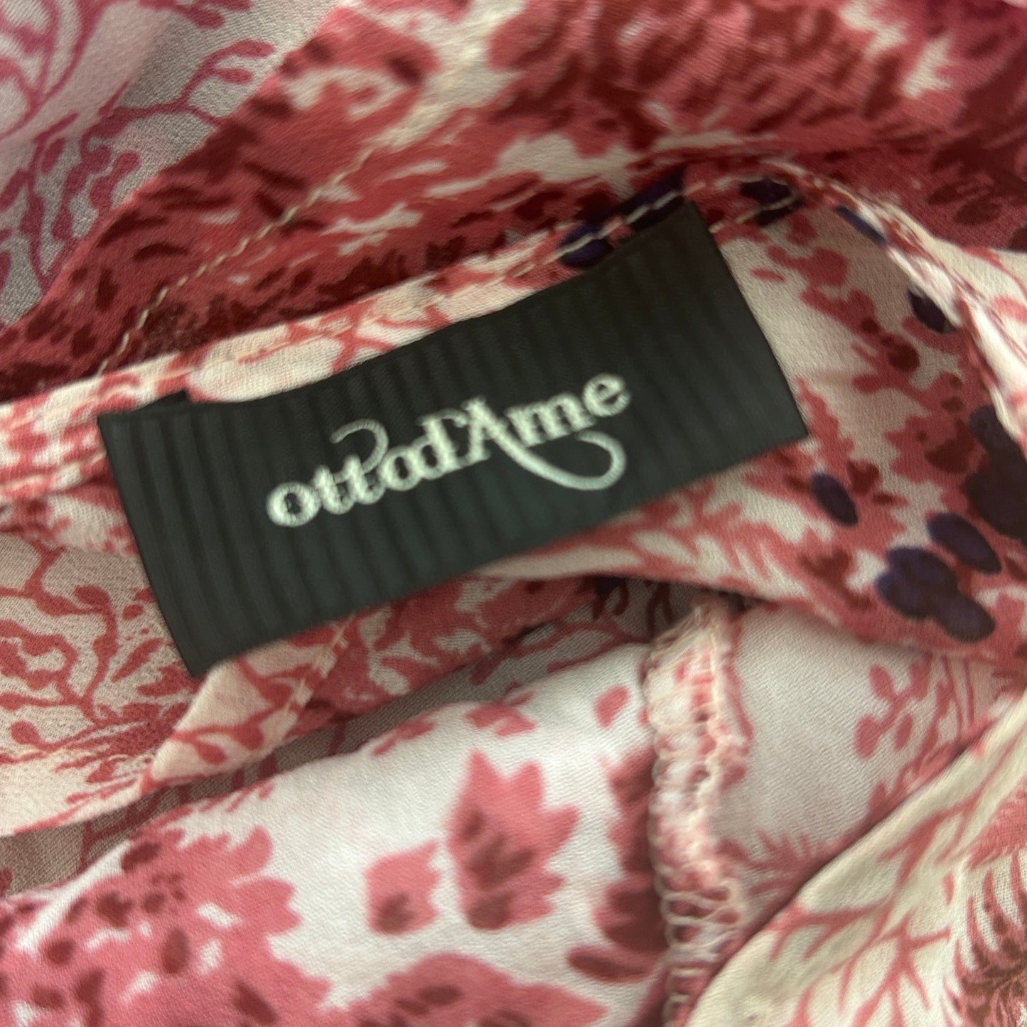 Ottod'ame Pink Floral Ruffled Top Blouse Made in Italy Womens Size 4
