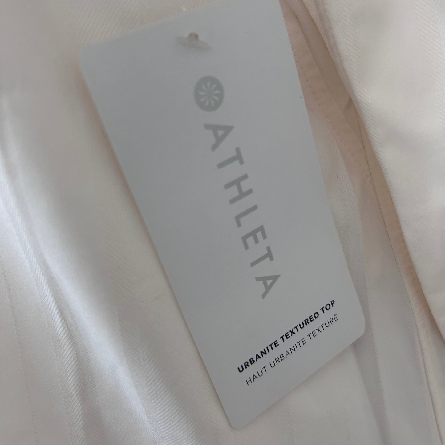 Athleta Urbanite Textured Top Long Sleeve Ivory Womens Size Small NEW