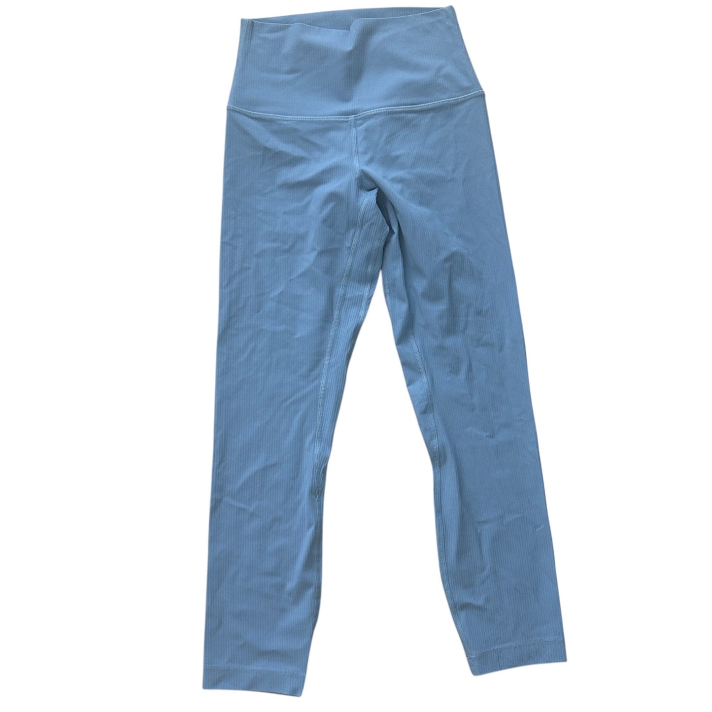 Lululemon Align Ribbed High Rise Crop 23" Utility Blue Nulu Fabric Womens Size 4