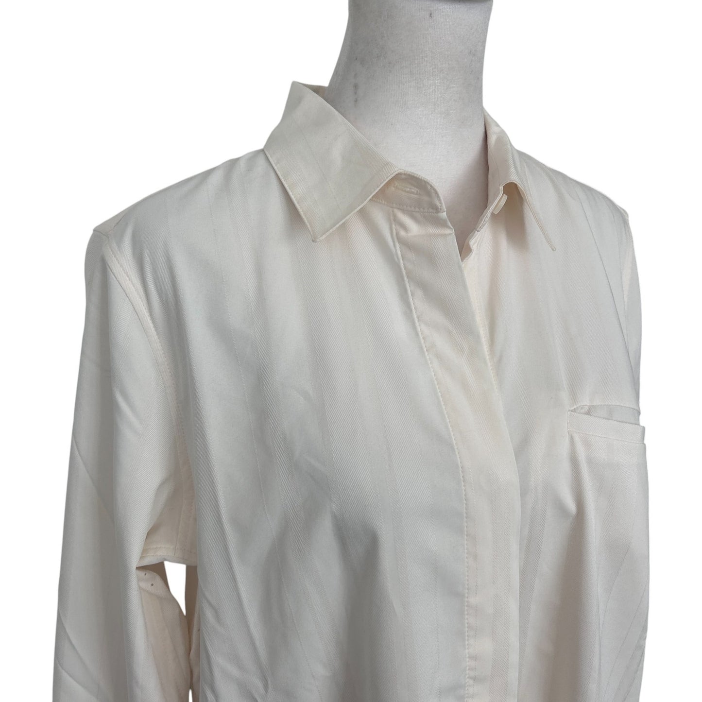 Athleta Urbanite Textured Top Long Sleeve Ivory Womens Size Small NEW