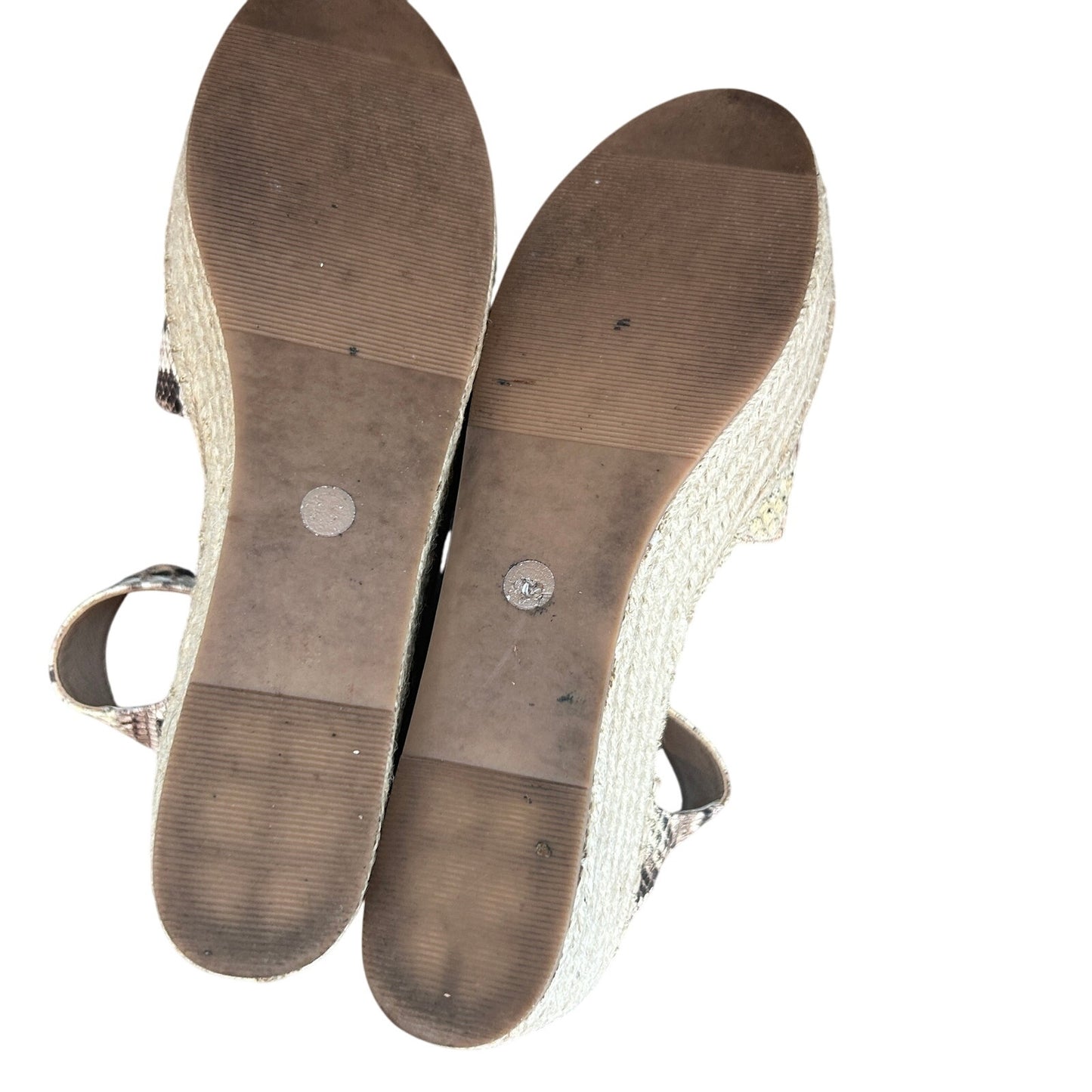 Coconuts by Matisse Flirty Natural Snake Skin Platform Wedge Sandal Size 8.5