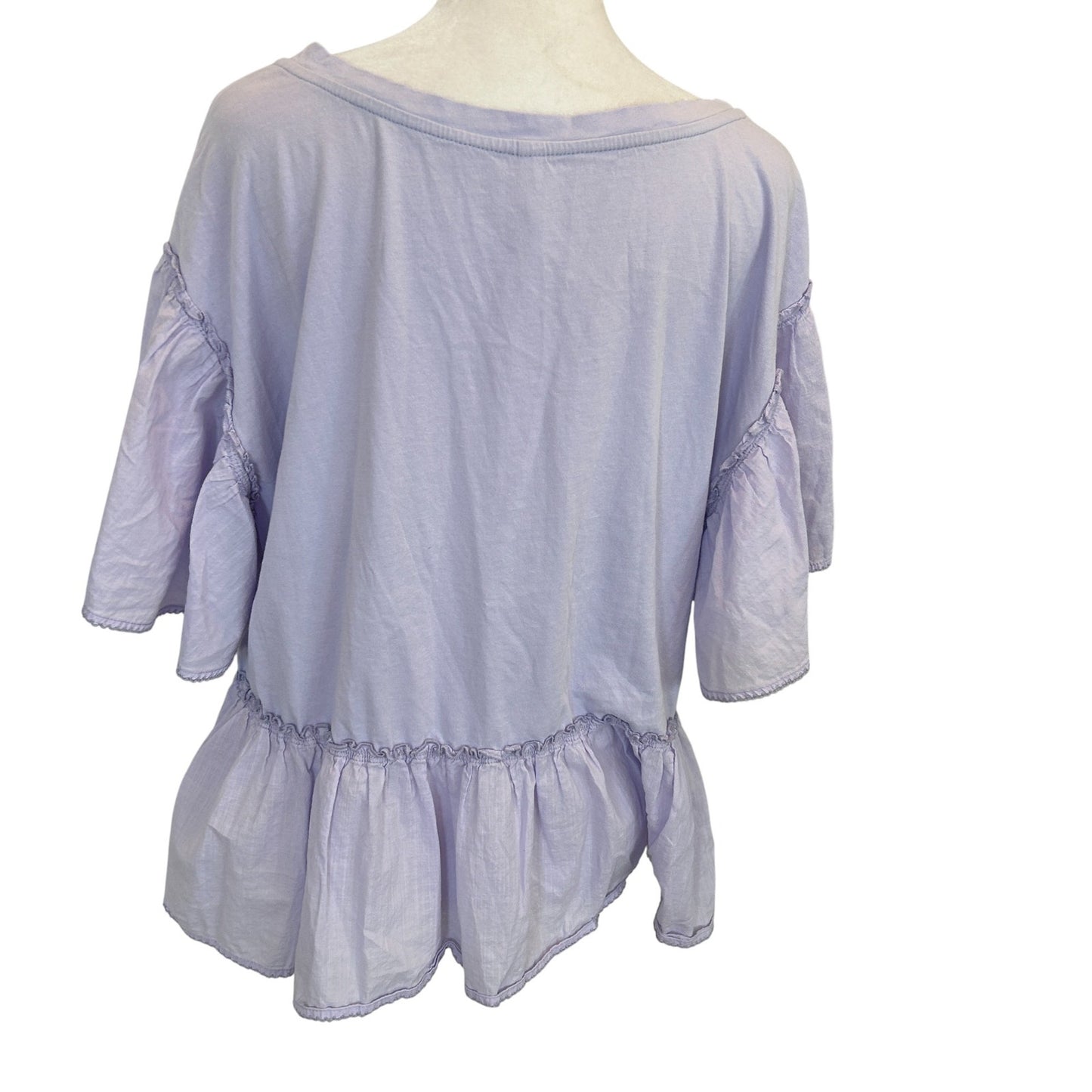 Anthropologie Light Purple Babydoll Flutter Sleeve Top Womens Size Medium