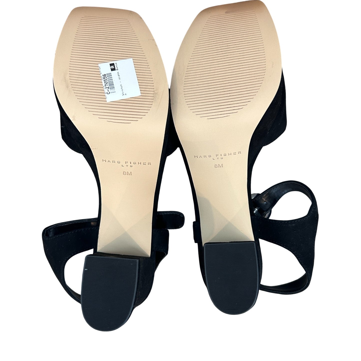 Marc Fisher Cinthia Black Suede Platform Sandal Womens Size 8 NEW