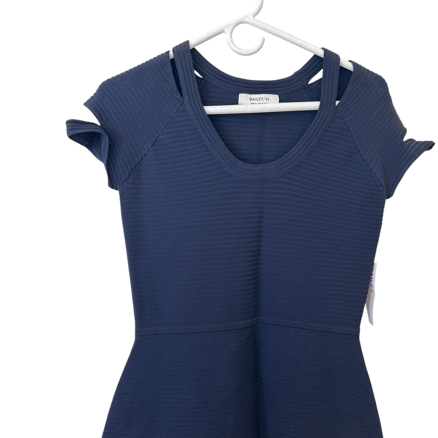 Bailey 44 NWT Navy Blue Deck Stretchy Ribbed Sweater Dress Womens Size Medium