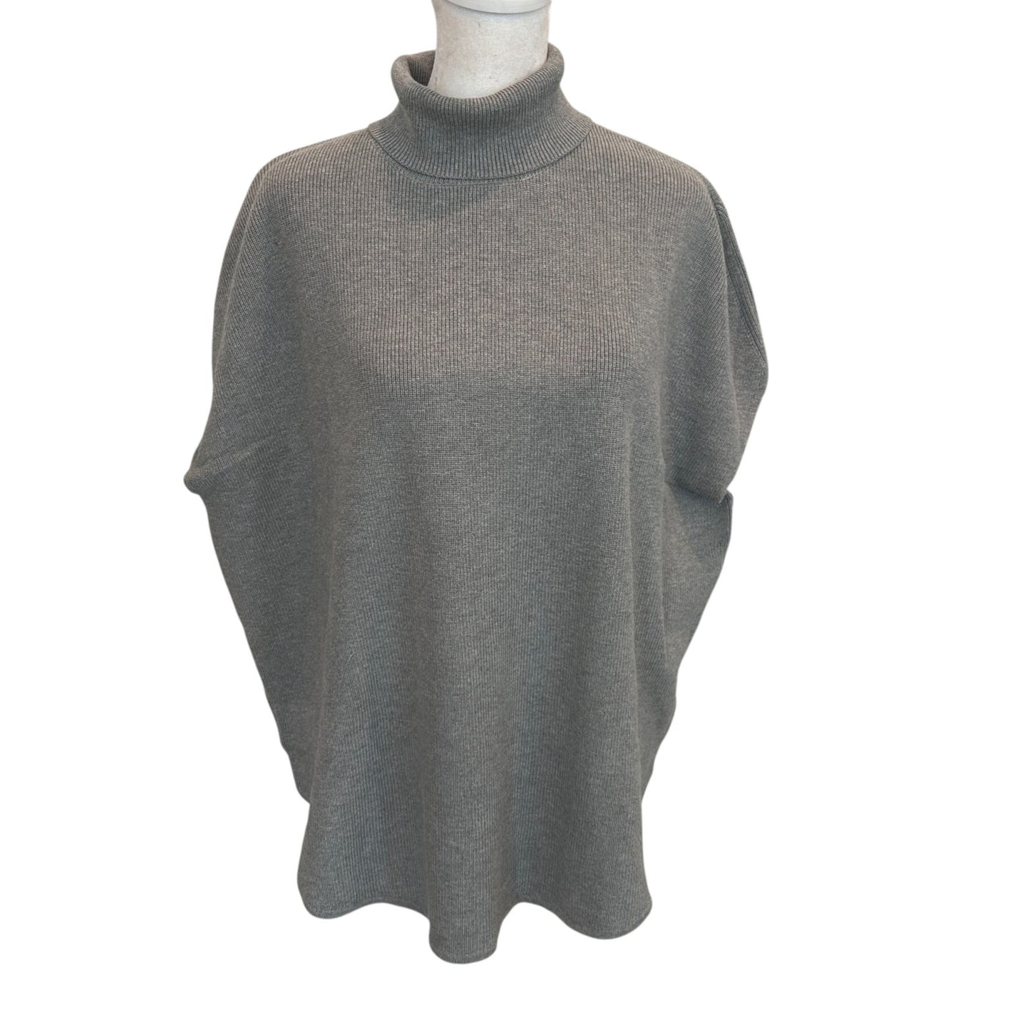 Lilla P NWT Gray Turtleneck Boxy Sleeveless Sweater Womens Size Small NEW