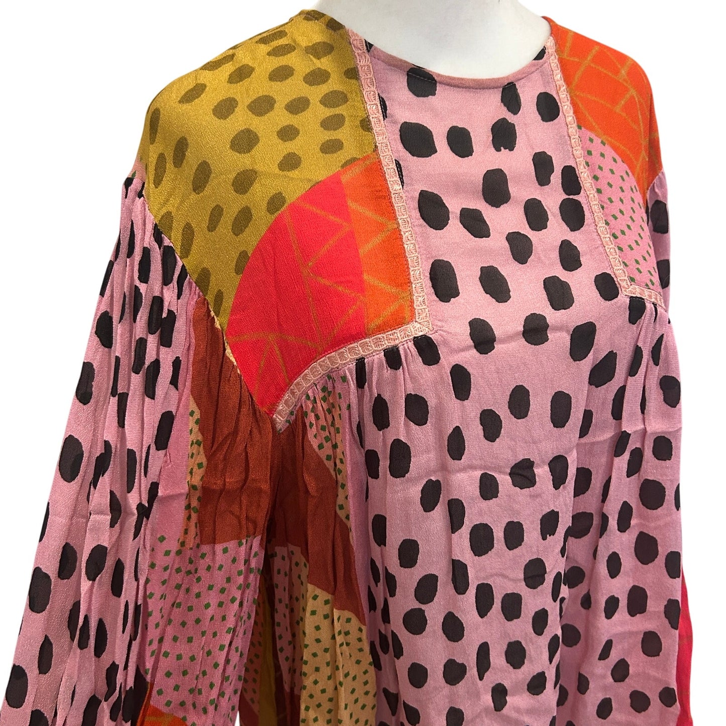 Anthropologie Bl^nk Bl-nk Miranda Boho Peasant Blouse Womens Size Large Petite