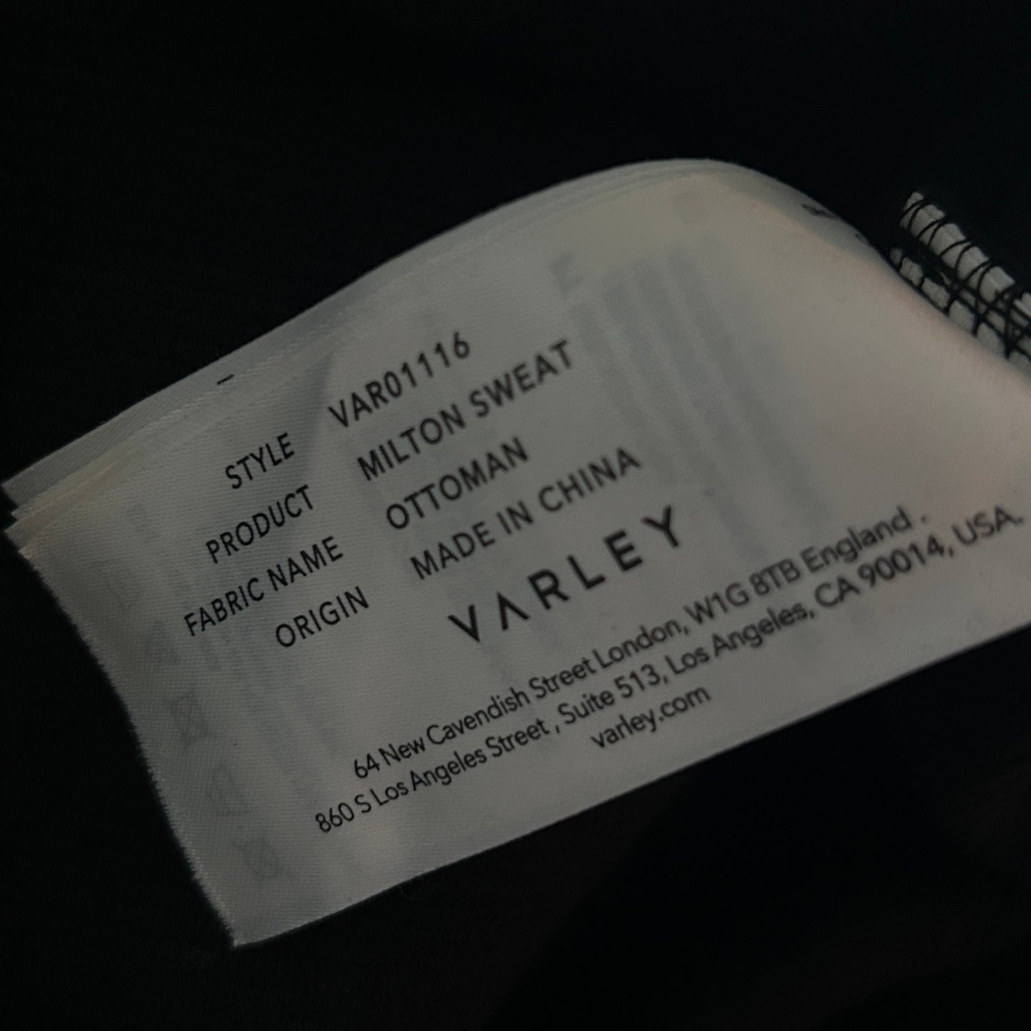 Varley Black Milton Sweat Cowl Neck Side Zip Pullover Womens Size Extra Small