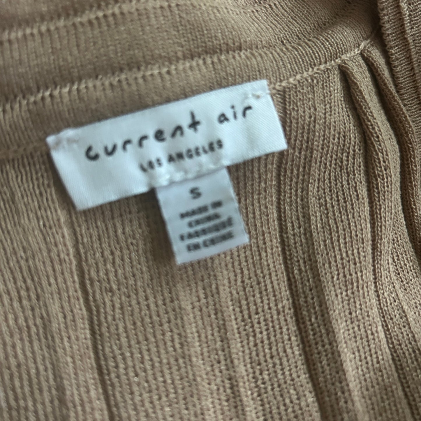 Anthropologie Current Air Brown Sleeveless V-Neck Boxy Sweater Women Size Small