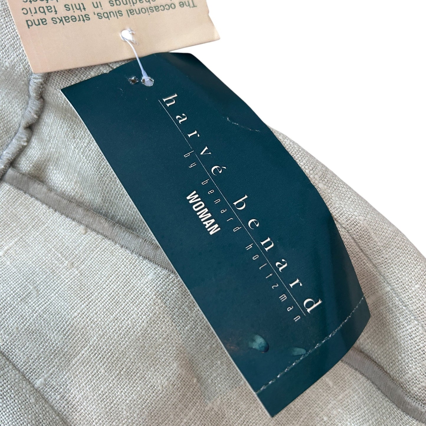 Harve Bernard Vintage Tan Linen Trousers Pants Womens Size 16 W NEW