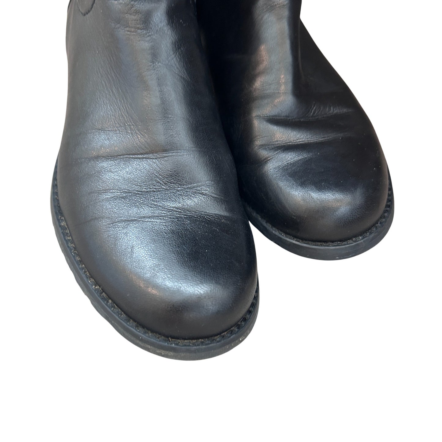 Stuart Weitzman Clute Black Leather Quilted Riding Boot Womens Size 7.5