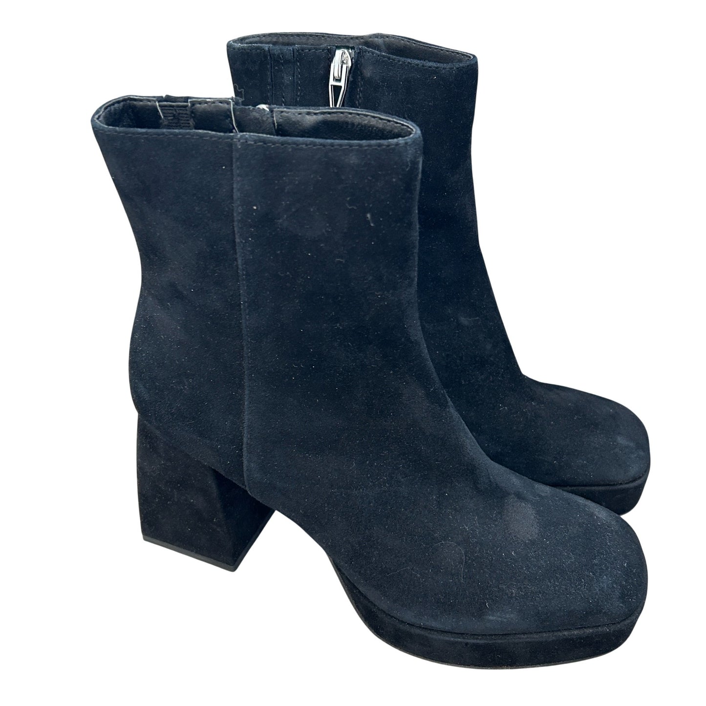 Dolce Vita Black Suede Platform Chunky Heel Ankle Boot Womens Size 8