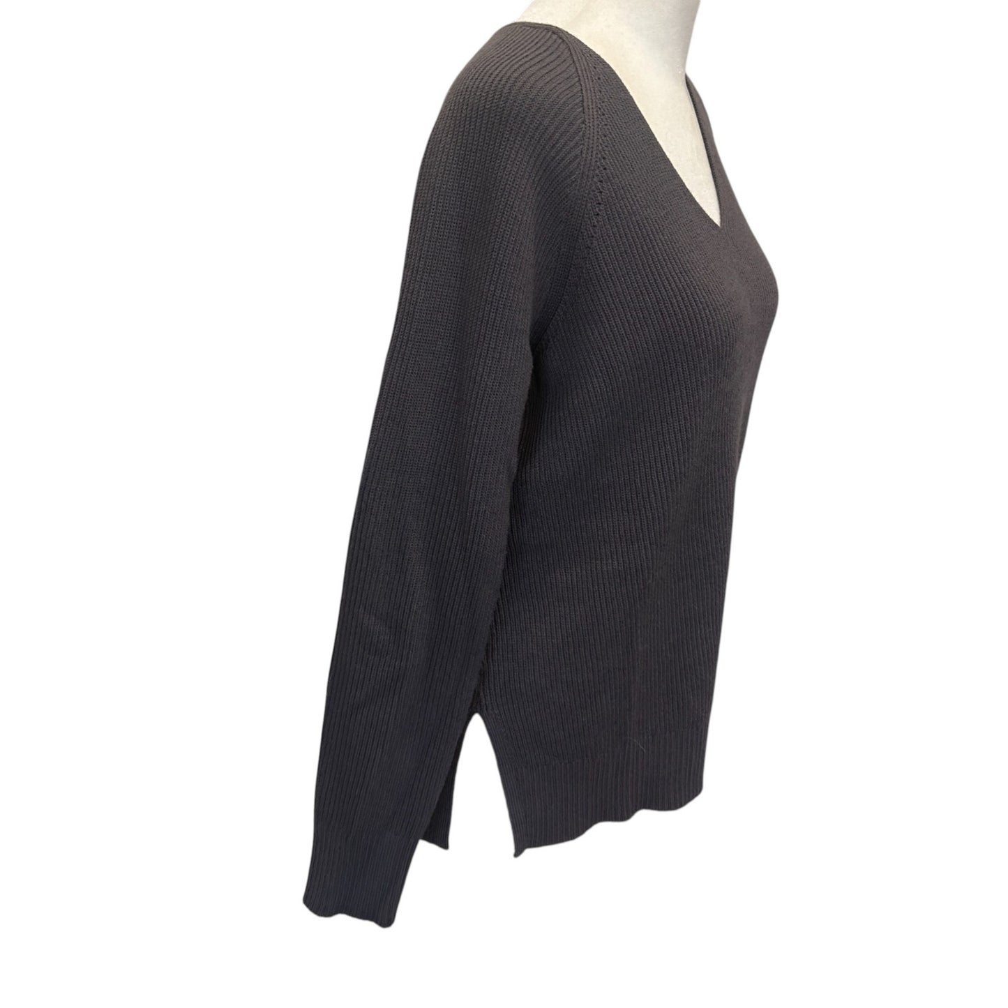 Athleta Gray Hanover Refined V-Neck Wood Blend Sweater Womens Size XXS